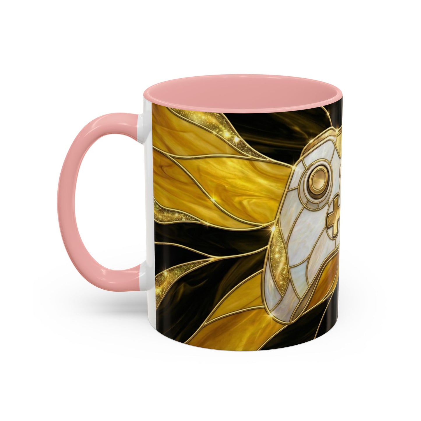 Stained Glass Gamer Mug, Gold Controller Coffee Cup, Video Game Gifts for Him, Gamer Boyfriend Gift, Teen Boy Gaming Mug, Desk Decor