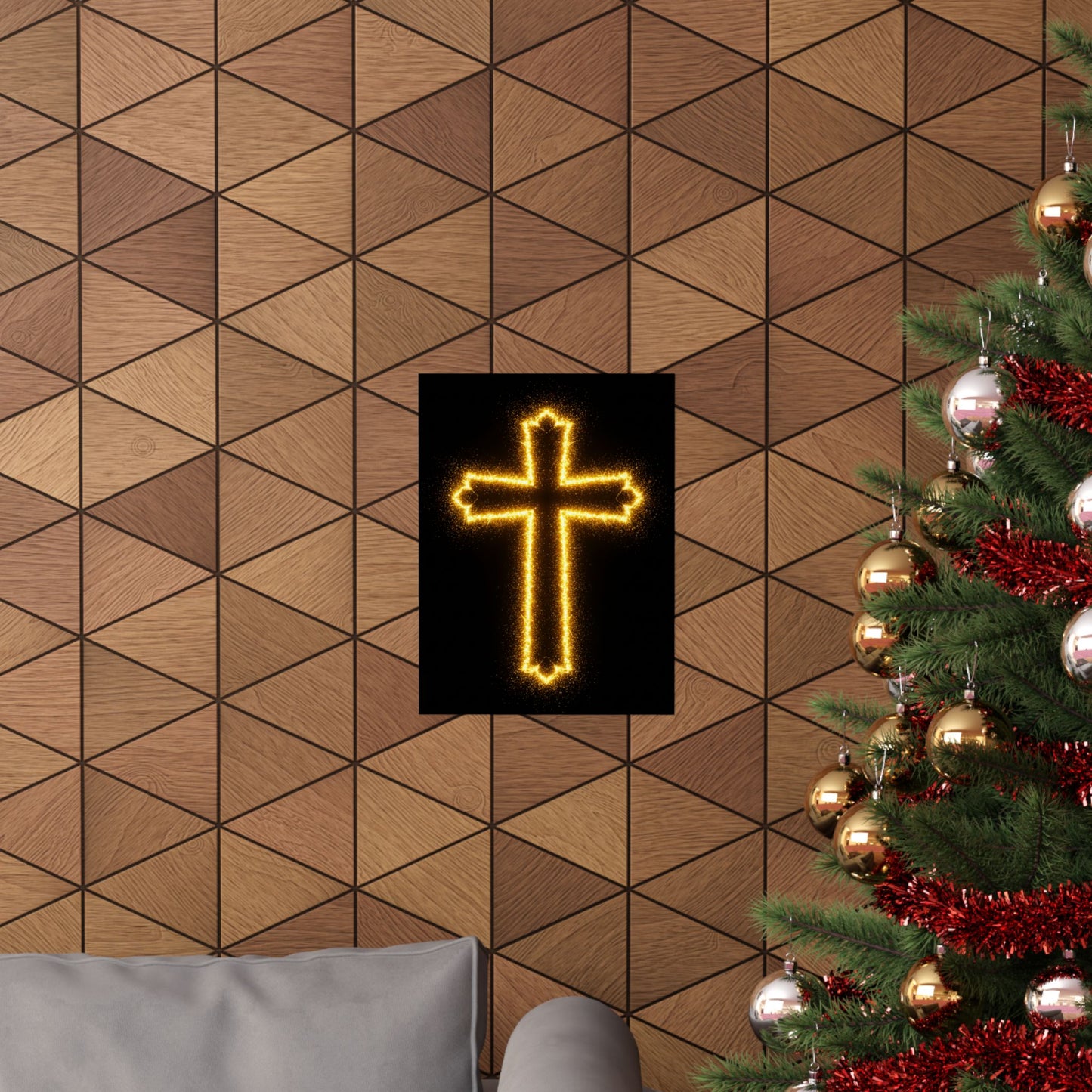 Vertical Poster - Glowing Cross Design