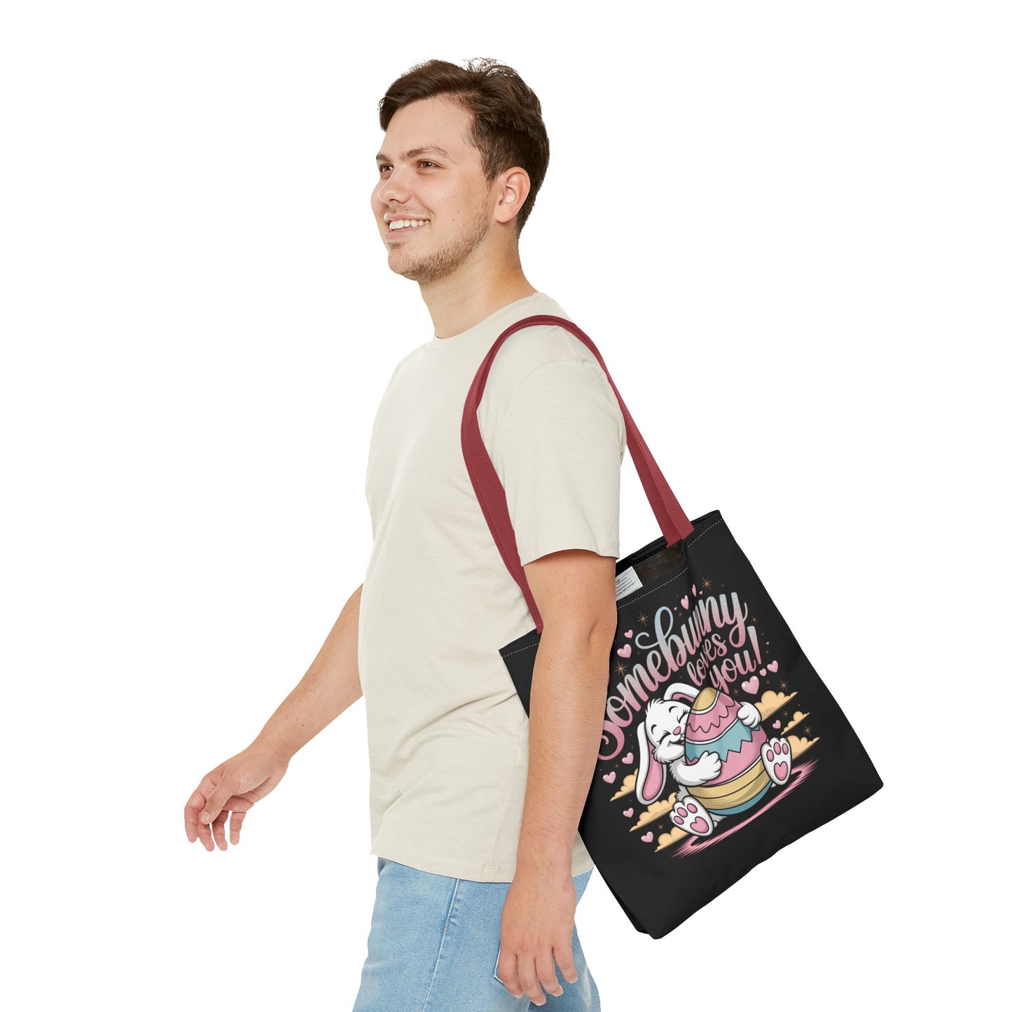 Easter Bunny Tote Bag Somebunny Loves You Easter Bag Bunny