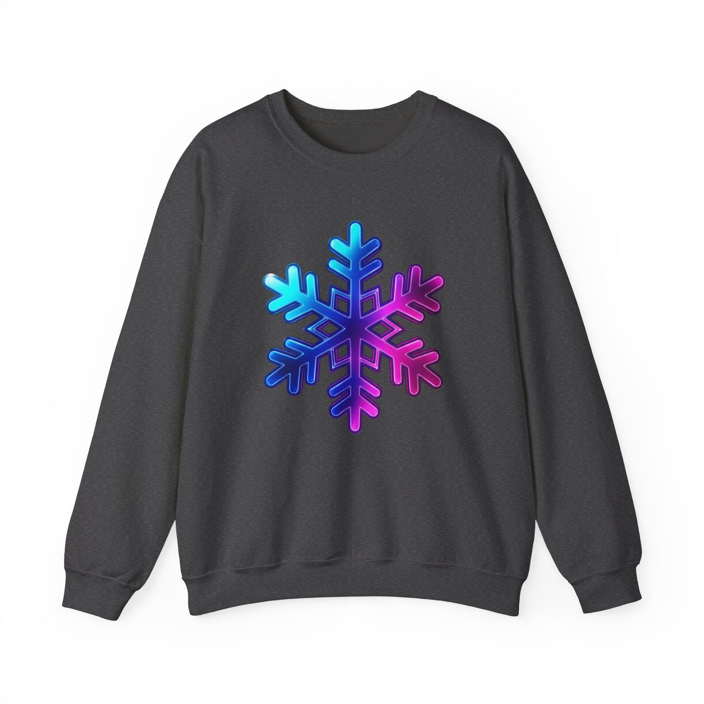 Blue Pink Gradient Snowflake Sweatshirt, Winter Aesthetic Pullover, Cozy Christmas Crewneck, Festive Holiday Sweater Gift for Her or Him