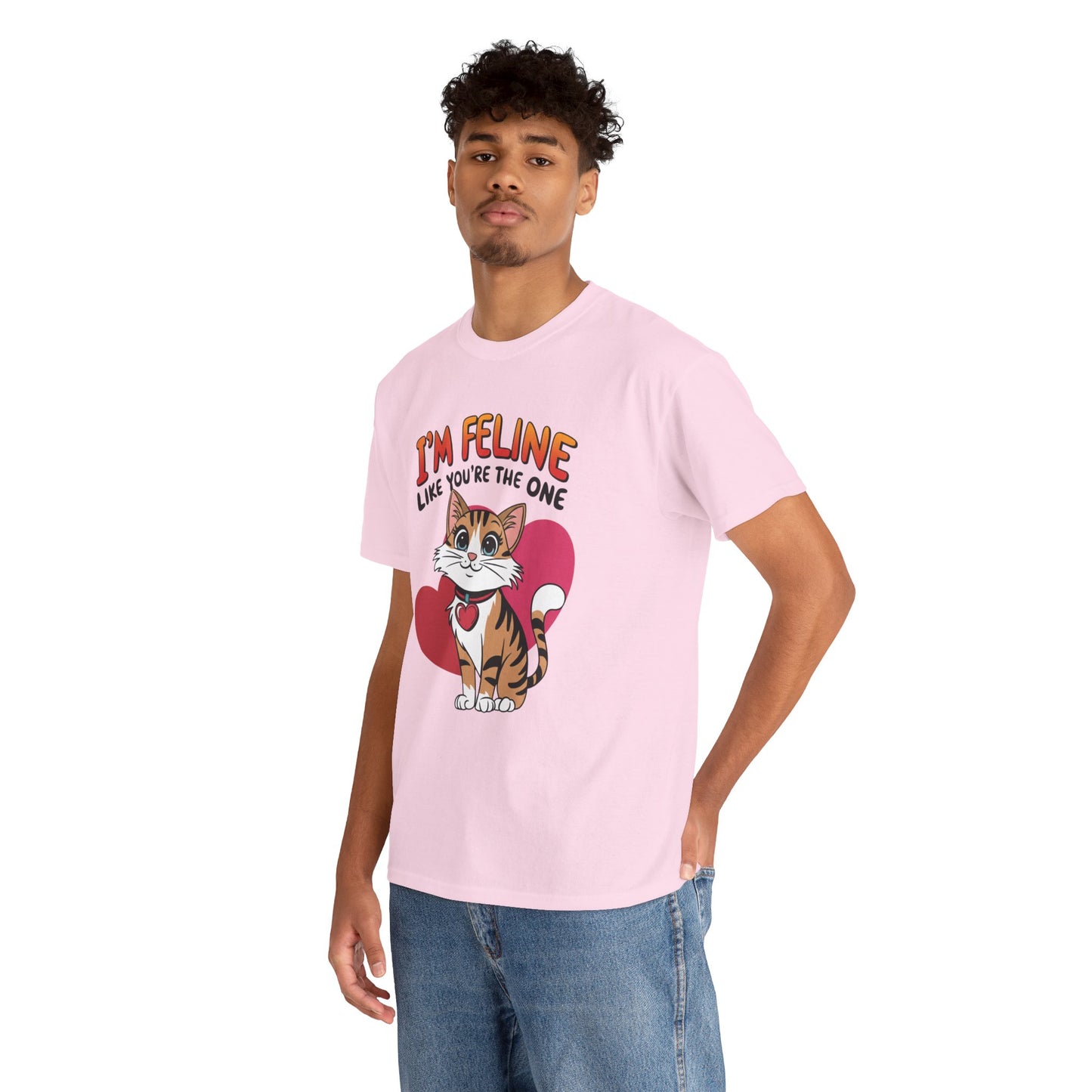I’m Feline Like You’re The One Shirt, Cute Cat Valentine Tee, Funny Cat Love Graphic TShirt, Romantic Gift For Her Him, Cat Pun Shirt