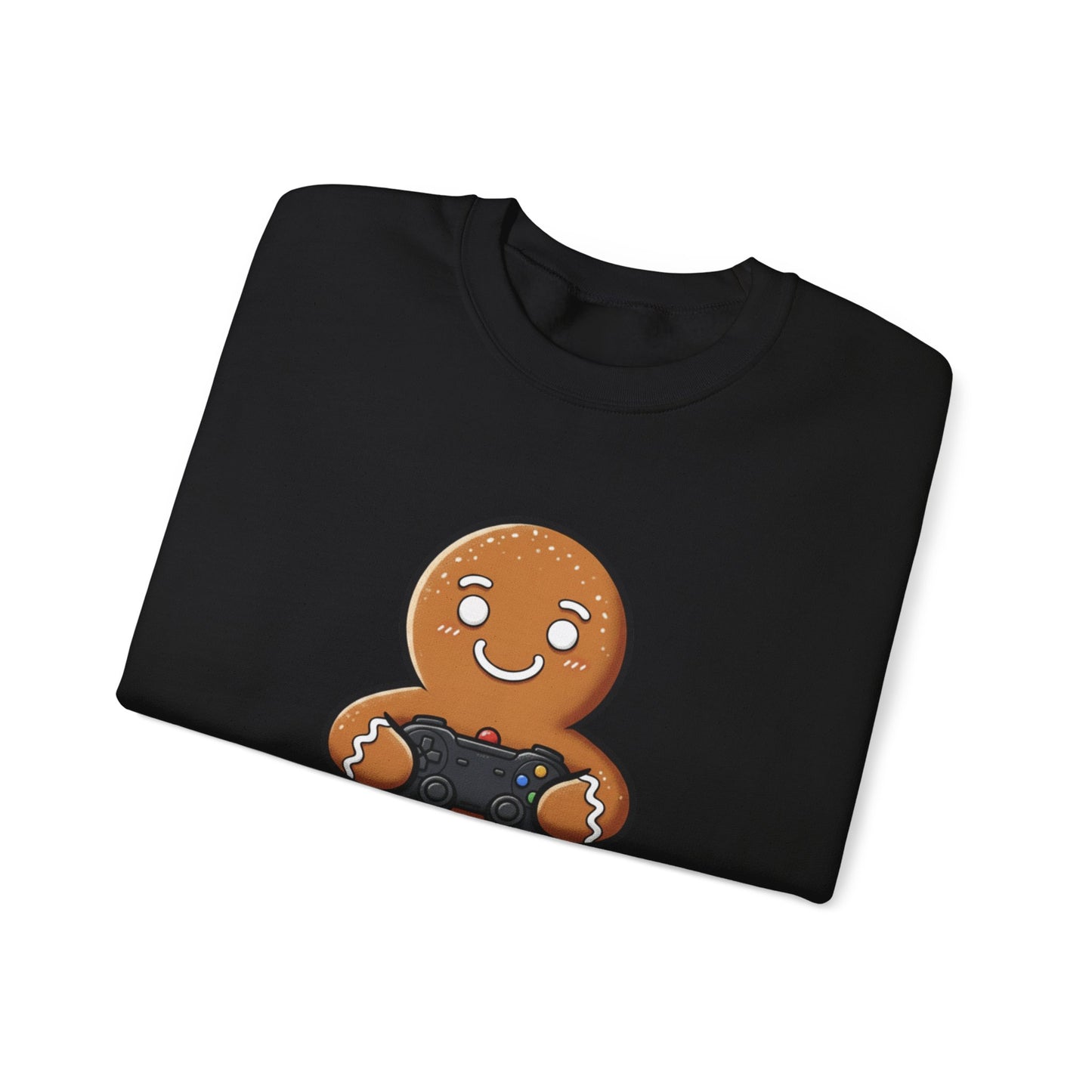 Gamer Gingerbread Sweatshirt | Funny Christmas Sweater | Cute Holiday Crewneck for Gamers | Cozy Unisex Winter Gift