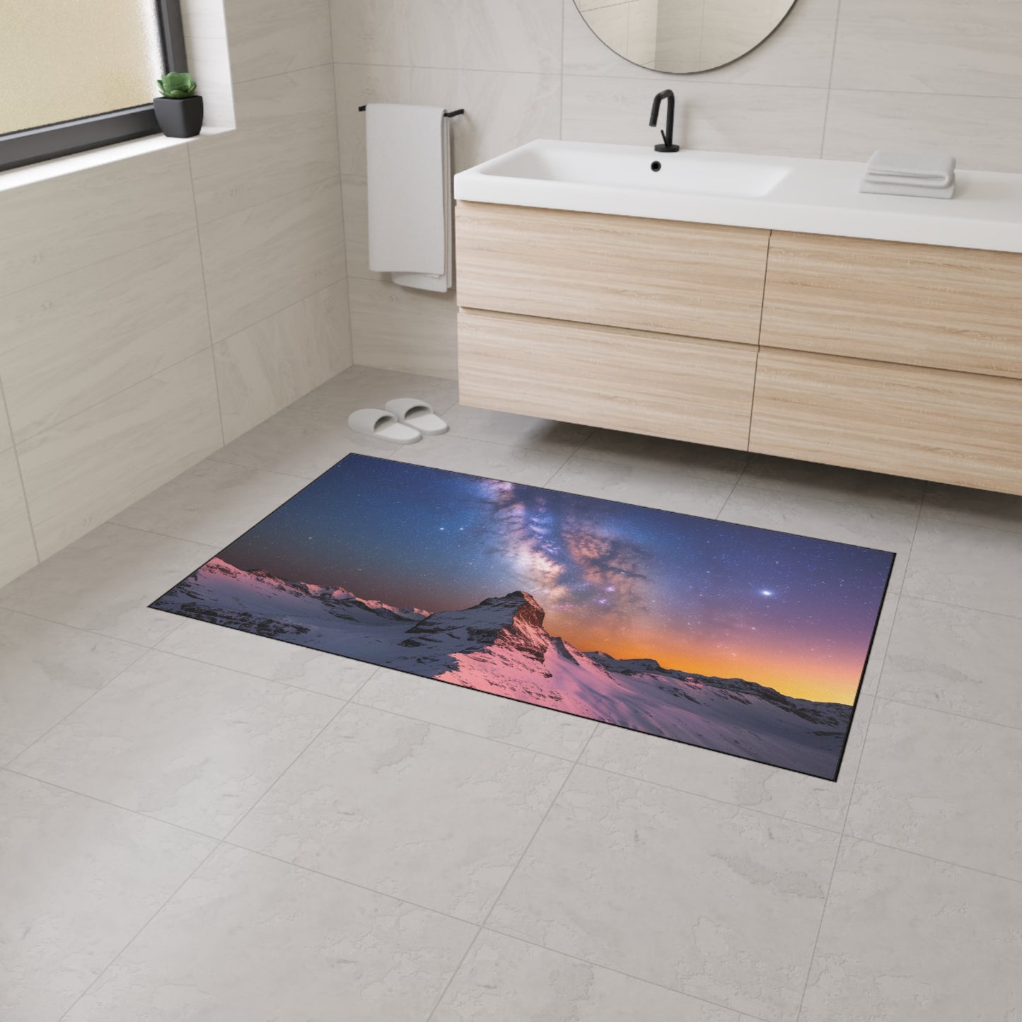 Galaxy Landscape Heavy Duty Floor Mat Home Decor Milky Way Welcome Mat Space Door Mat Office Decor
