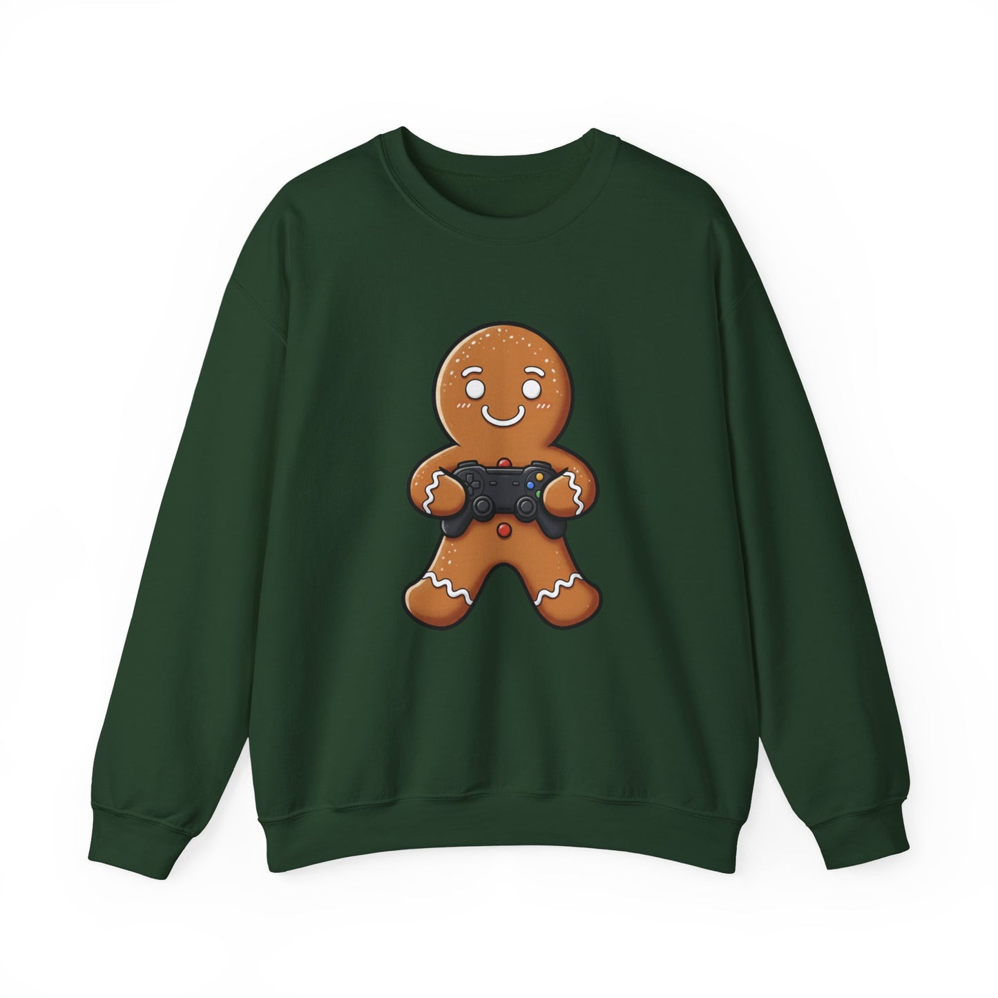 Gamer Gingerbread Sweatshirt | Funny Christmas Sweater | Cute Holiday Crewneck for Gamers | Cozy Unisex Winter Gift