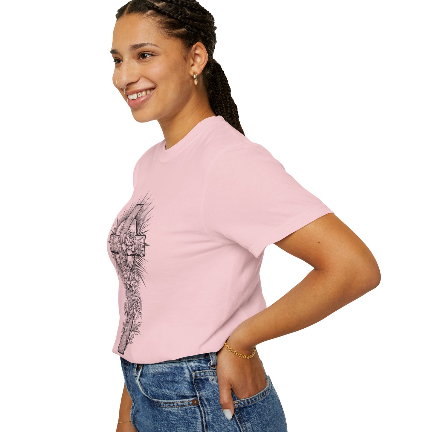 Christian Floral Cross Shirt, Boho Faith T-Shirt, Religious Botanical Tee, Wildflower Jesus Shirt, Easter Apparel, Christian Gifts