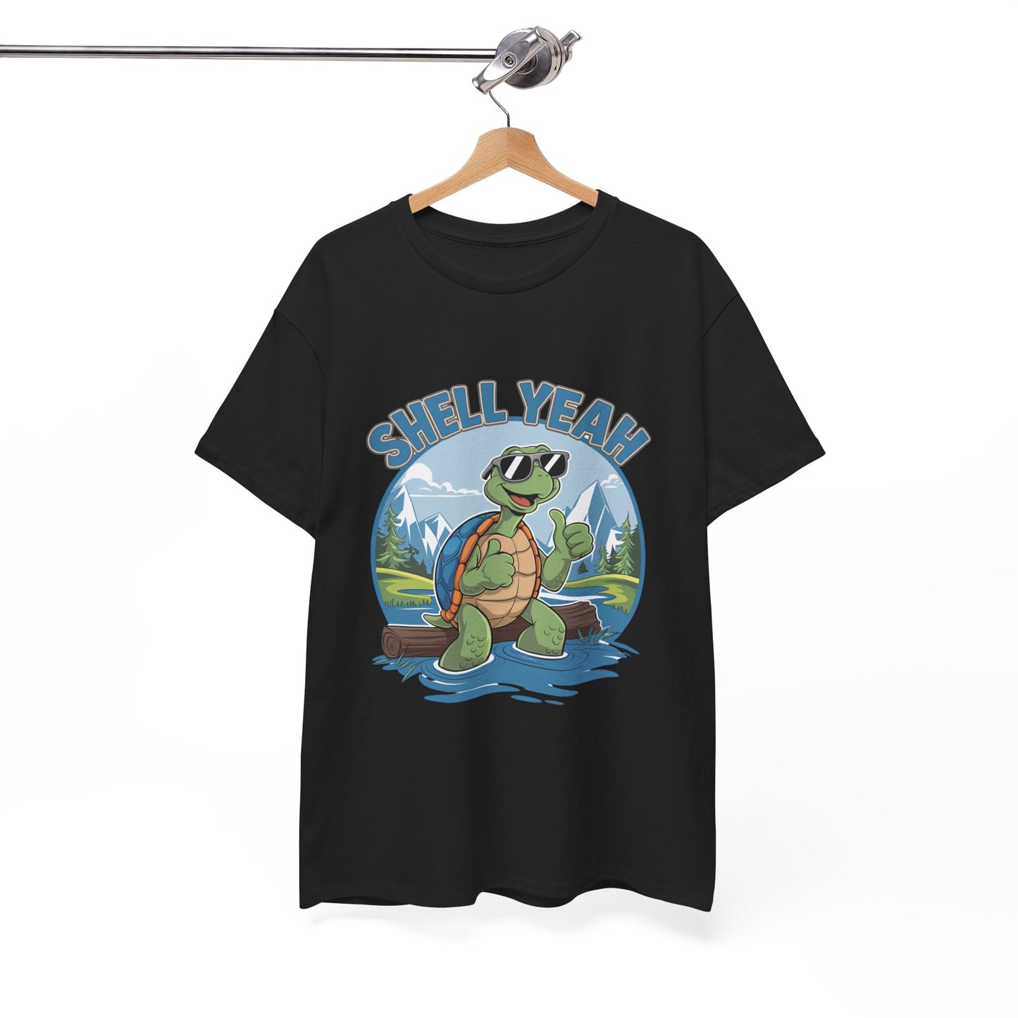 SHELL YEAH Turtle T-Shirt | Funny Cute Turtle Nature Graphic Tee | Handmade Animal Lover Gift | Eco Outdoor Adventure Shirt