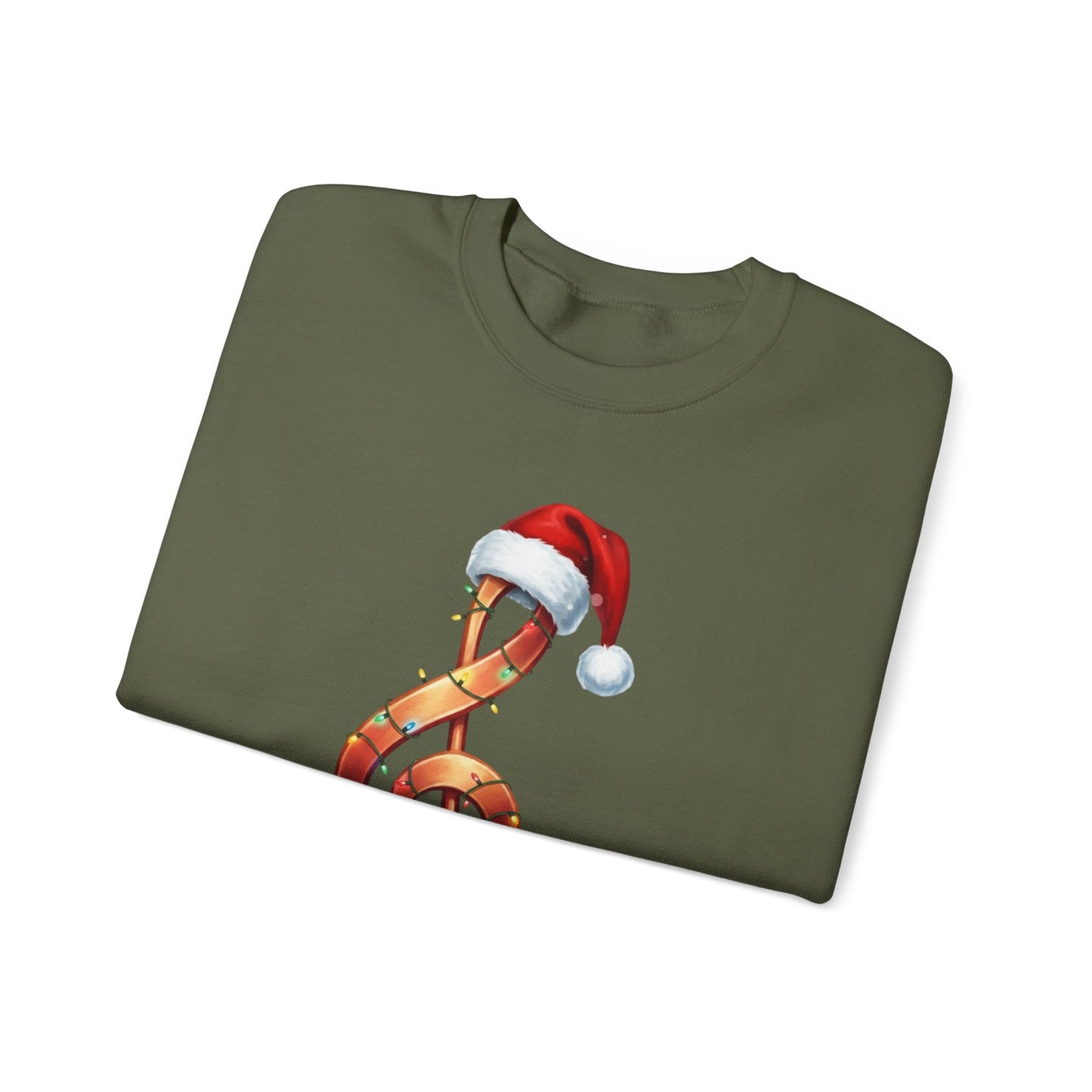 Christmas treble clef sweatshirt, music note Santa hat shirt, Christmas lights music lover sweater, musician holiday crewneck, Xmas gift
