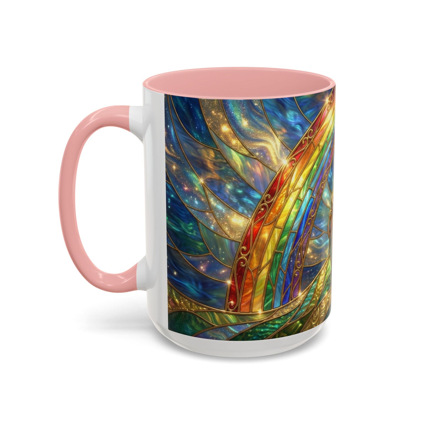 Stained Glass Pot of Gold Mug, Rainbow Coffee Cup, St Patricks Day Gift, Magical Fantasy Tea Mug, Celestial Drinkware, Lucky Irish Gift