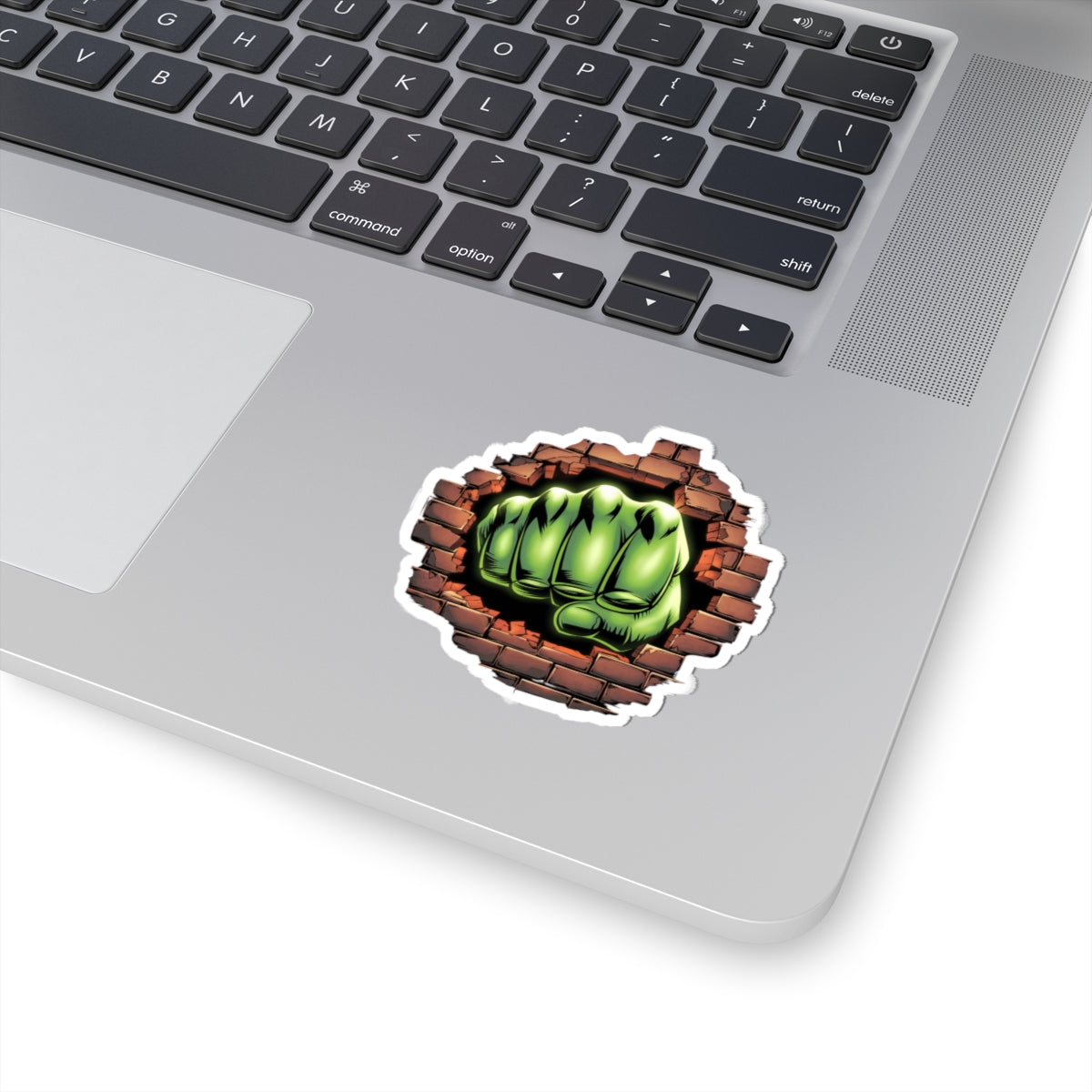 Stickers Green Fist Smashing Through Wall Design, Comic Book Sticker, Comic Decal, Geeky Sticker