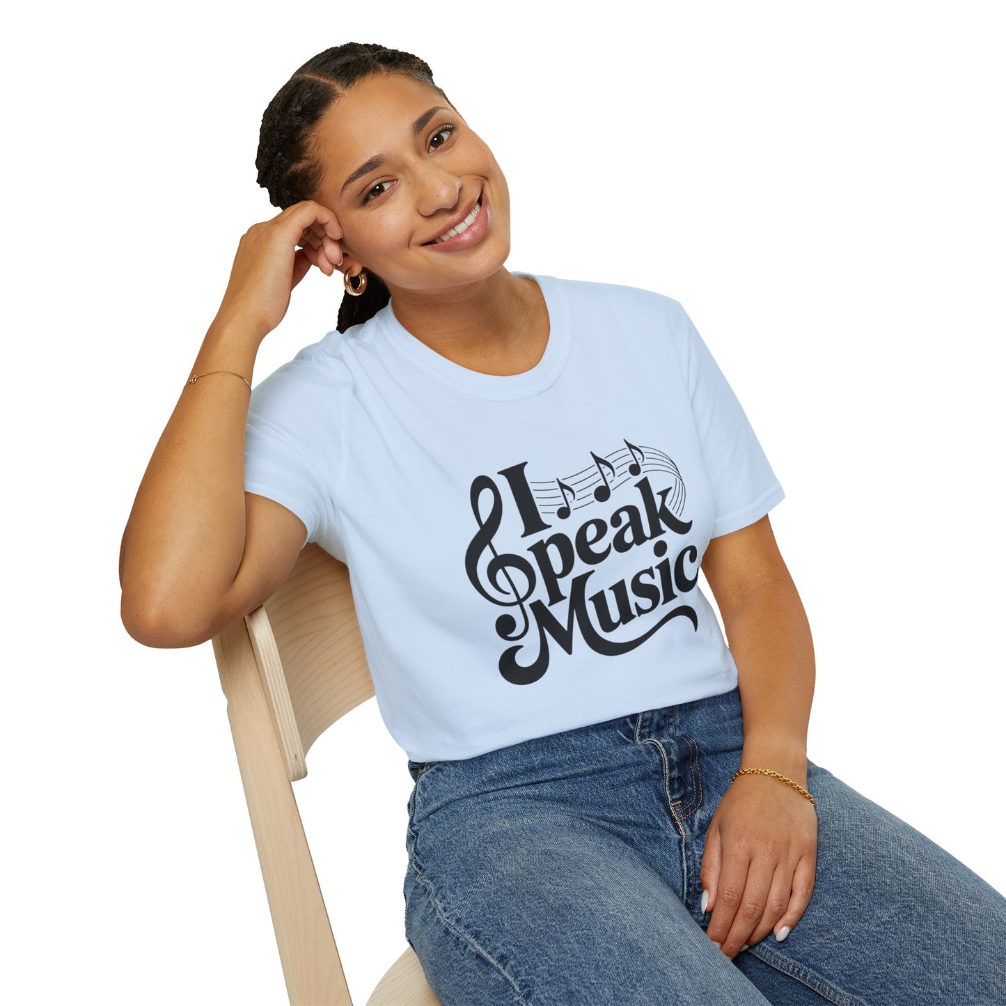 I Speak Music Shirt | Funny Music Lover T-Shirt | Gift for Musicians, Choir, Band Teachers & Music Students | Treble Clef Graphic Tee