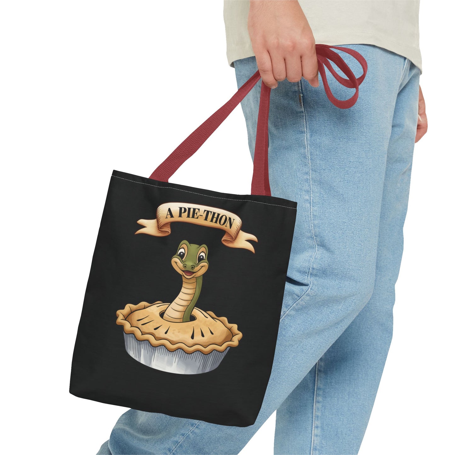 Funny Tote Bag with Snake Joke - Pie-Thon