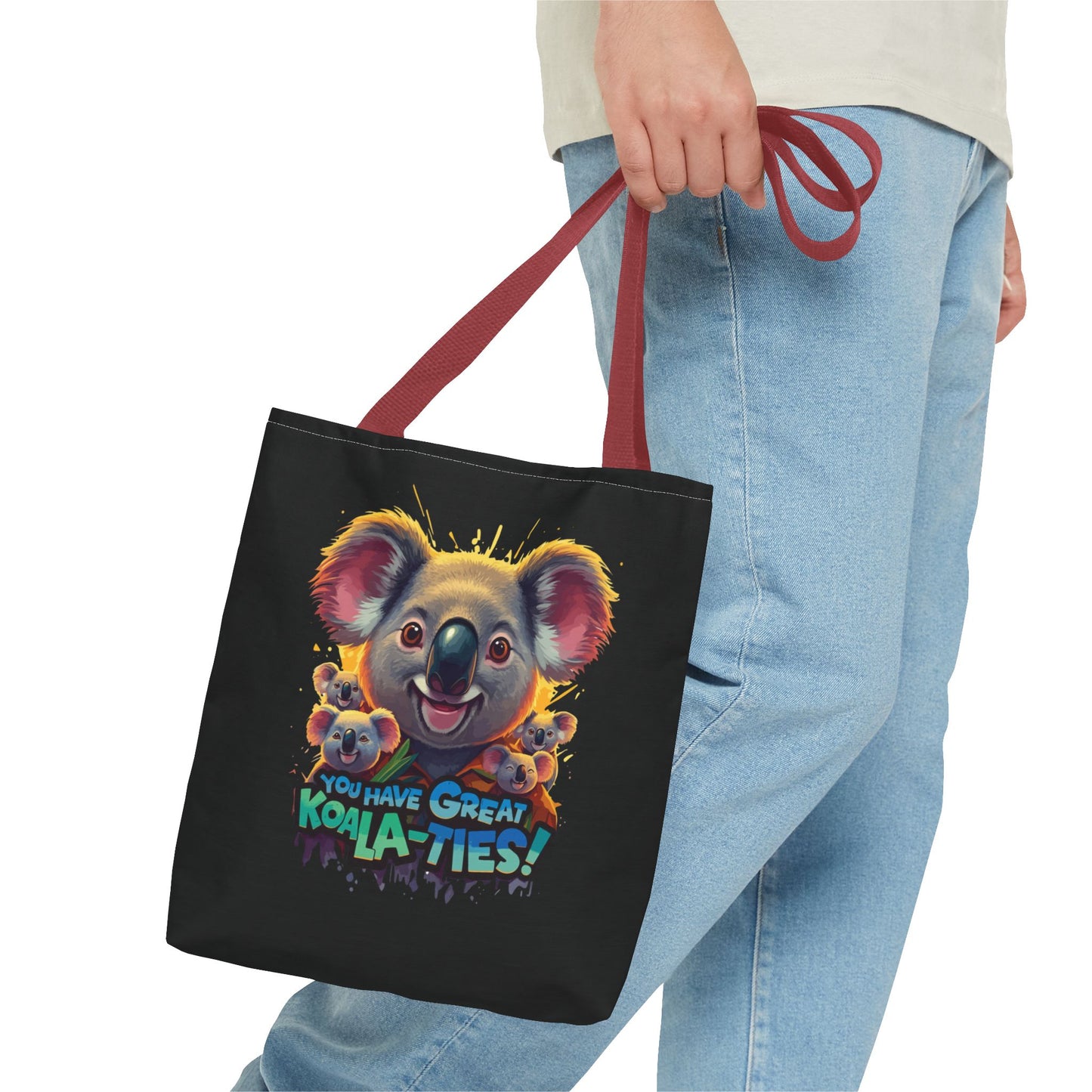 Koala Tote Bag – Funny Animal Pun Bag with Cute Koala Design – Reusable Grocery, Beach, or Everyday Carry Bag – Gift for Koala Lovers