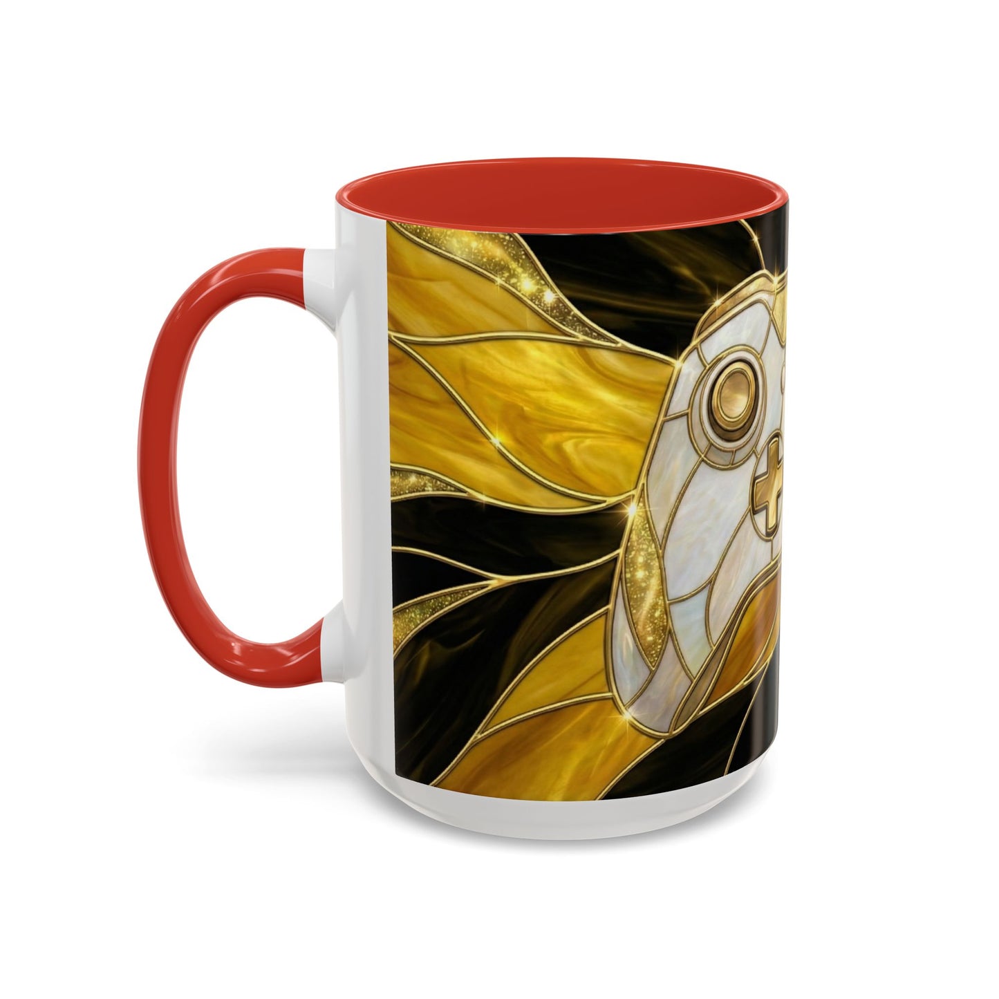 Stained Glass Gamer Mug, Gold Controller Coffee Cup, Video Game Gifts for Him, Gamer Boyfriend Gift, Teen Boy Gaming Mug, Desk Decor