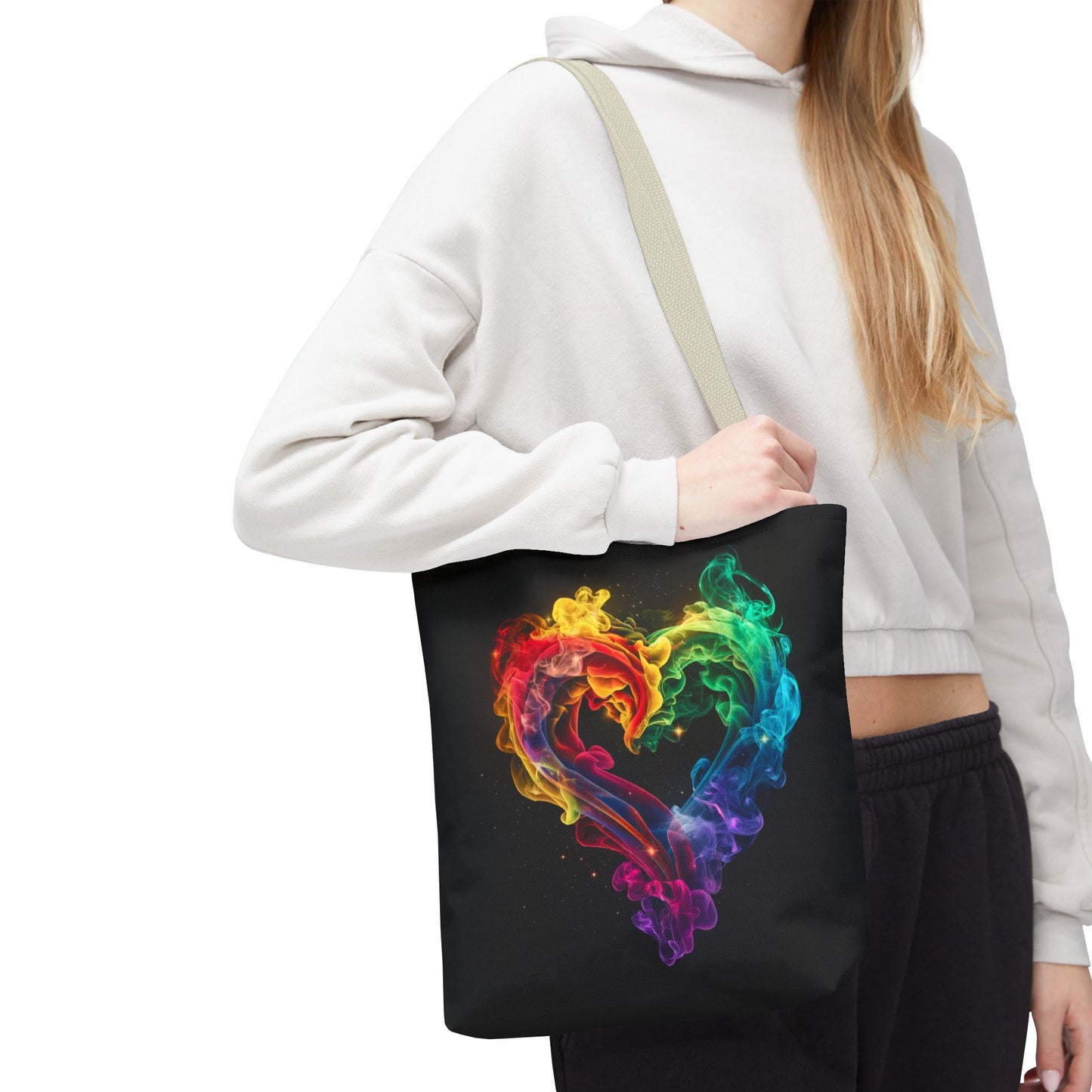Colorful Smoke Heart Tote