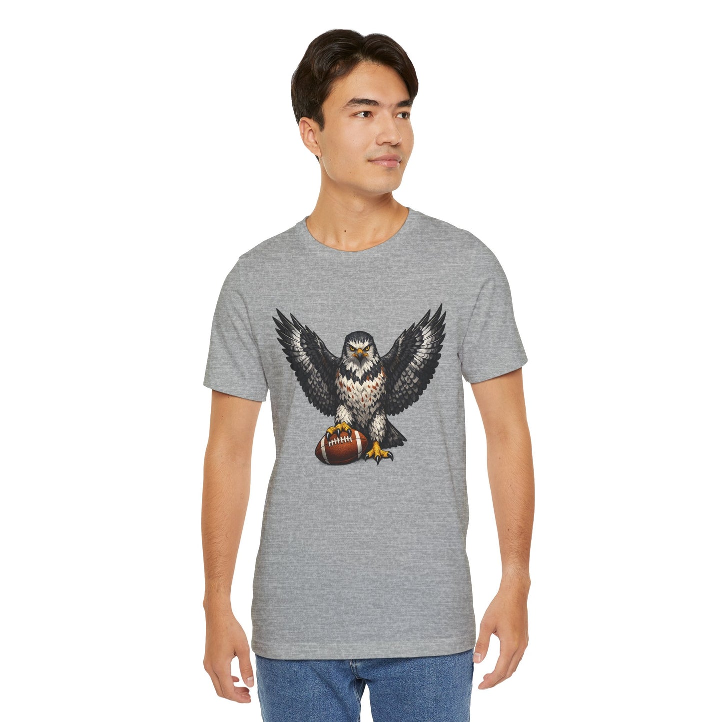 Hawk Football Shirt, Hawk Holding Football T Shirt, Hawk Mascot Tee, Football Bird Of Prey Shirt, Game Day Sports Tee, Hawk Fan Gift
