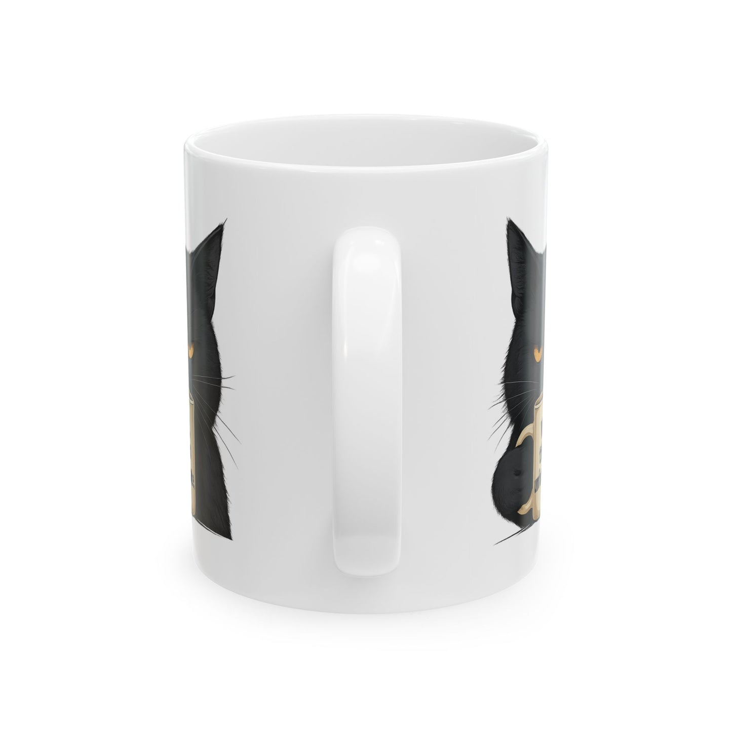 Sarcastic Black Cat Coffee Mug 11 oz or 15oz - “Well, thats unfortunate.” Funny Grumpy Cat Meme Gift, Office Humor, Tea Cup, Sarcasm Lover