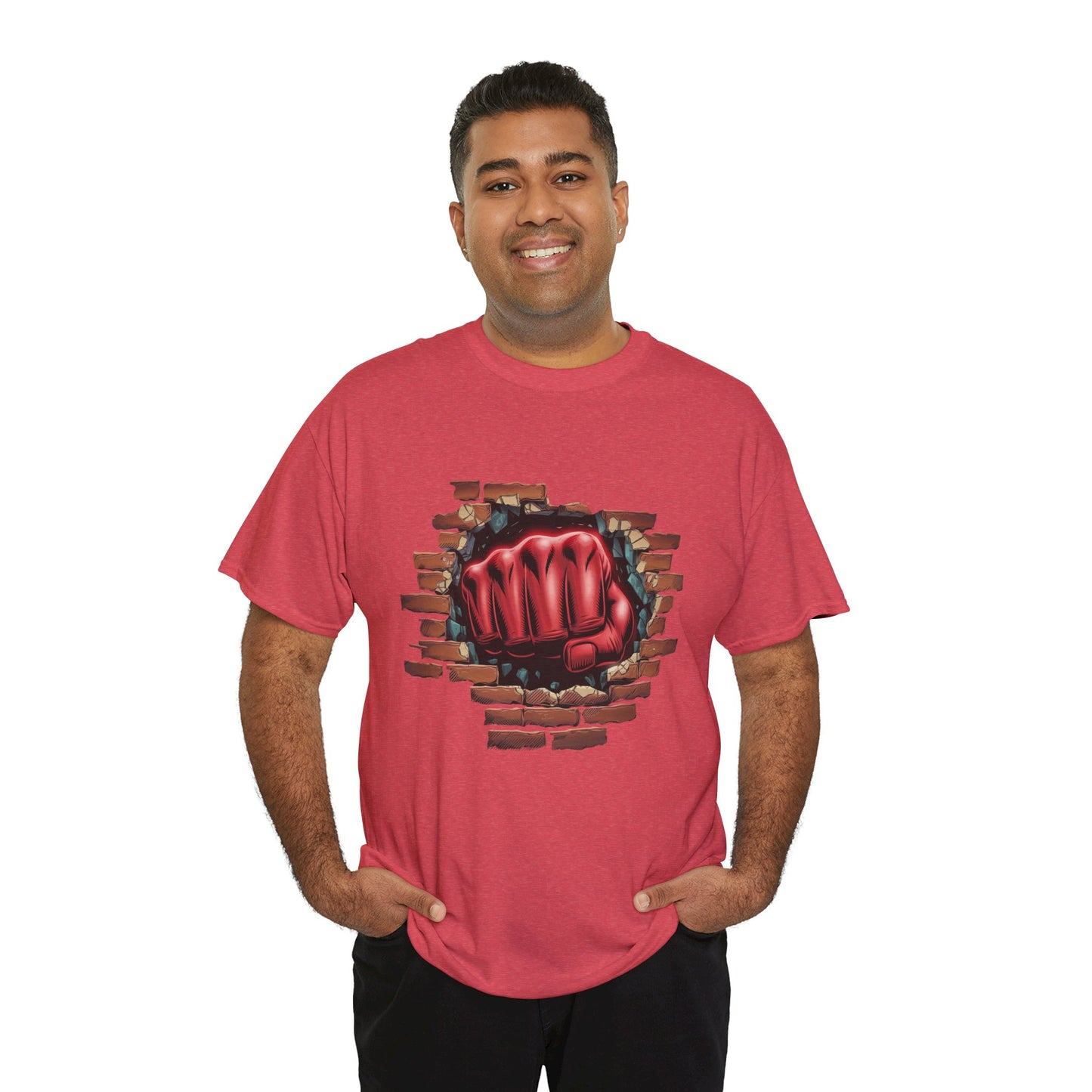 Impact Fist Graphic T-Shirt – Punch Through Brick Wall Design | Bold Streetwear Tee for Fighters, Gym & Edge-Lovers