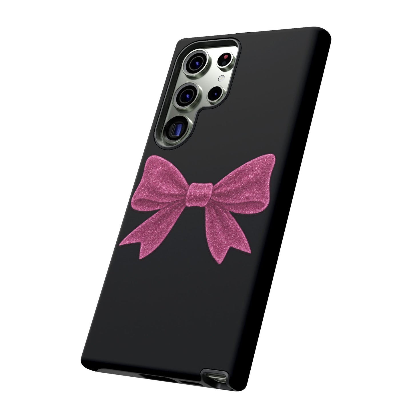 Pink Glitter Bow Samsung Case – Coquette Aesthetic Phone Cover – Girly Glossy Galaxy Case – Cute Soft Girl Tech Accessory – Kawaii Gift Idea