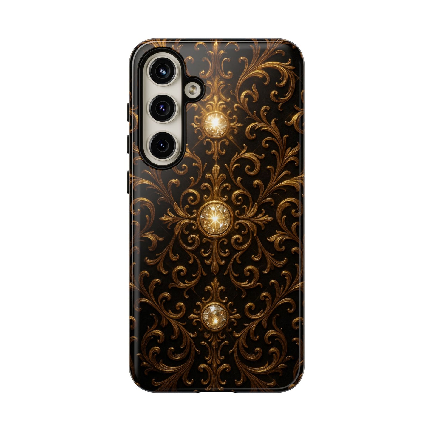 Luxury Baroque Samsung Case – Elegant Gold Ornate Floral Phone Cover for Galaxy