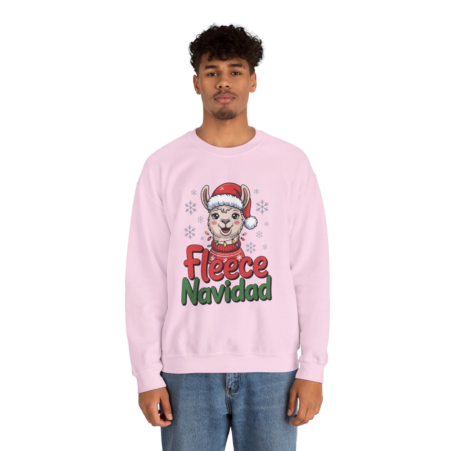 Fleece Navidad Christmas Sweatshirt, Funny Llama Holiday Sweater, Cozy Unisex Crewneck, Cute Christmas Pun Gift For Friends And Family