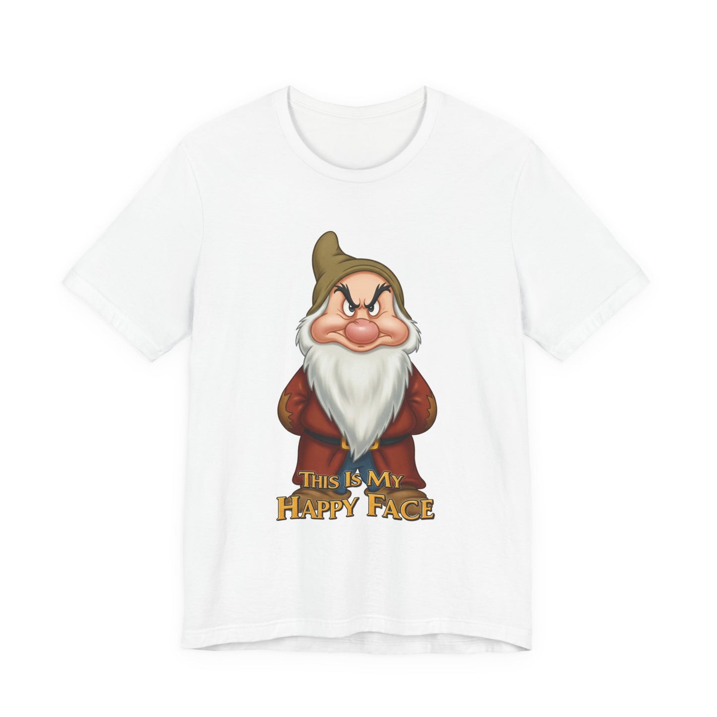 Grumpy Mood Shirt | This Is My Happy Face Tee | Funny Sarcastic Graphic T-Shirt | Retro Grumpy Beard Shirt | Gift for Men Women Introverts