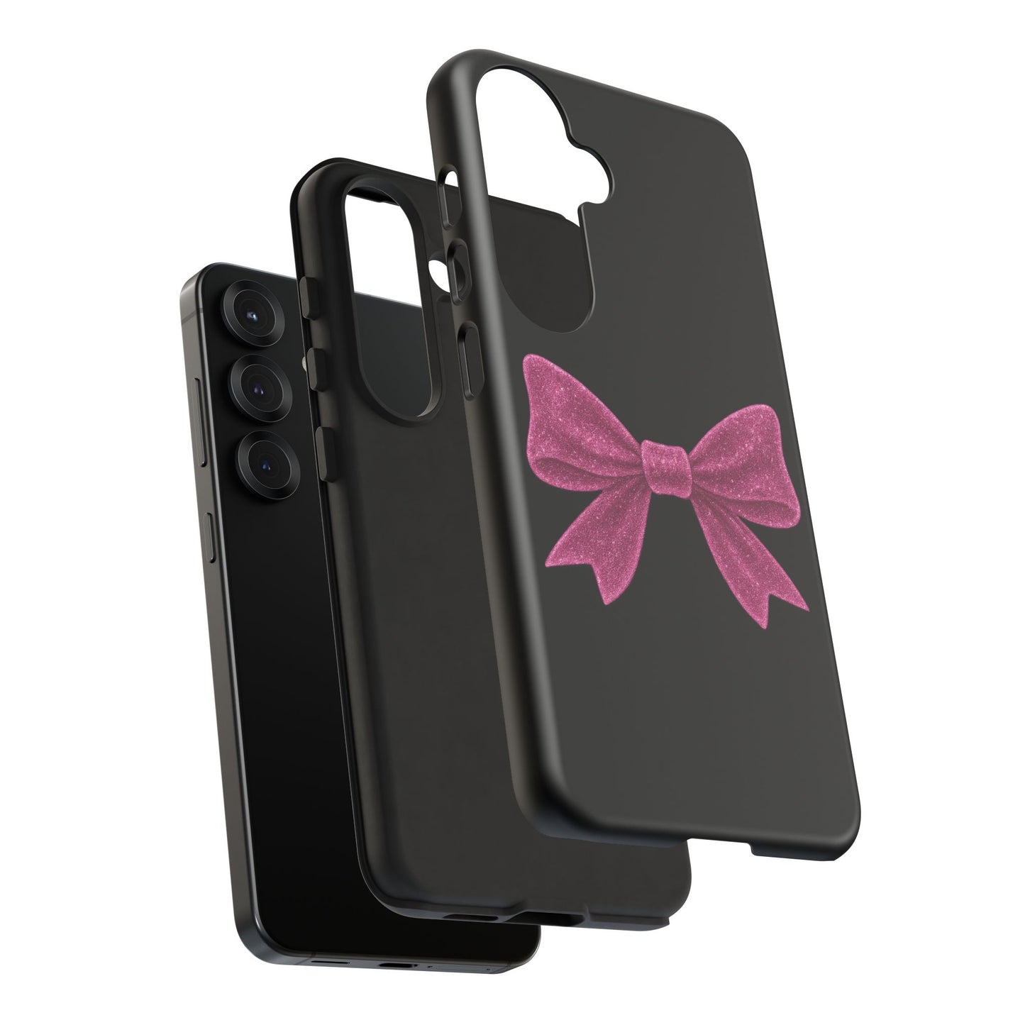 Pink Glitter Bow Samsung Case – Coquette Aesthetic Phone Cover – Girly Glossy Galaxy Case – Cute Soft Girl Tech Accessory – Kawaii Gift Idea