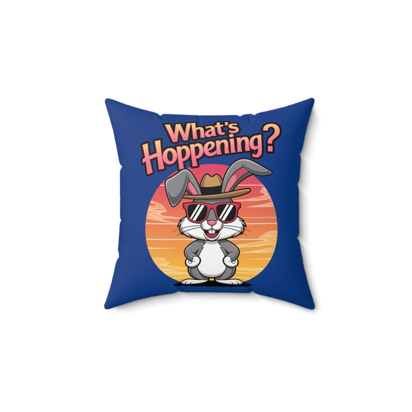 Square Pillow - What's Hoppening Bunny Design