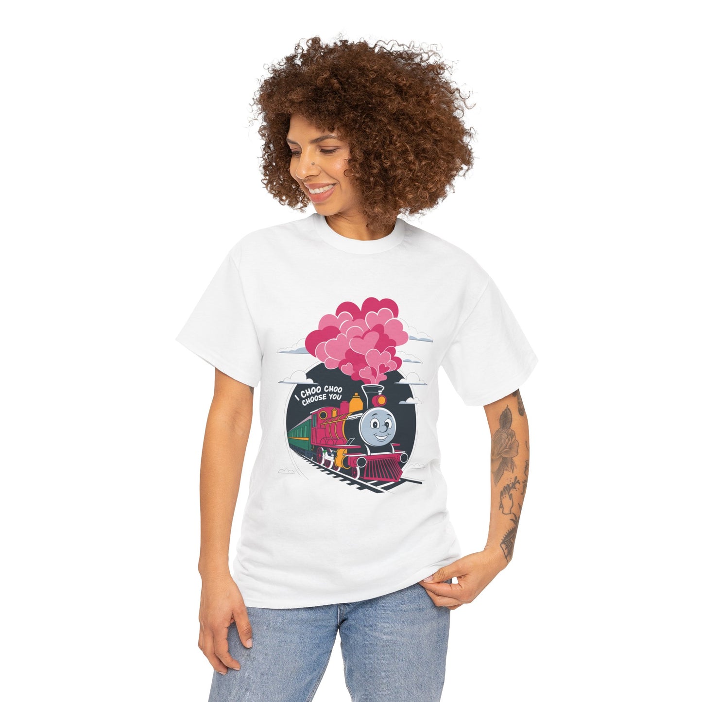 I Choo Choo Choose You Shirt, Cute Train Valentine Tee, Funny Love Graphic TShirt, Romantic Gift For Him Her, Valentine Pun Shir