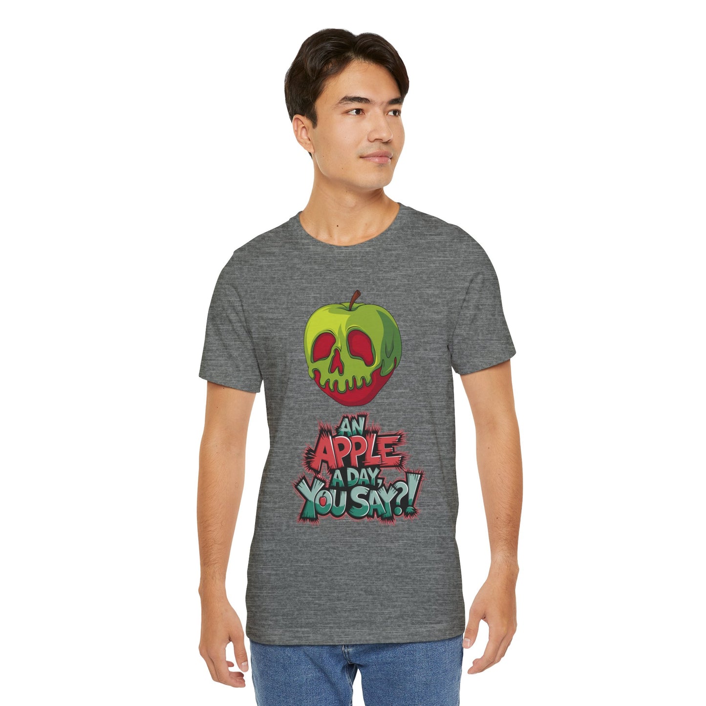 Funny Apple Skull Shirt – An Apple A Day You Say? – Grunge Fruit Tee – Y2K Nostalgia T‑Shirt – Gift for Fruit Lovers