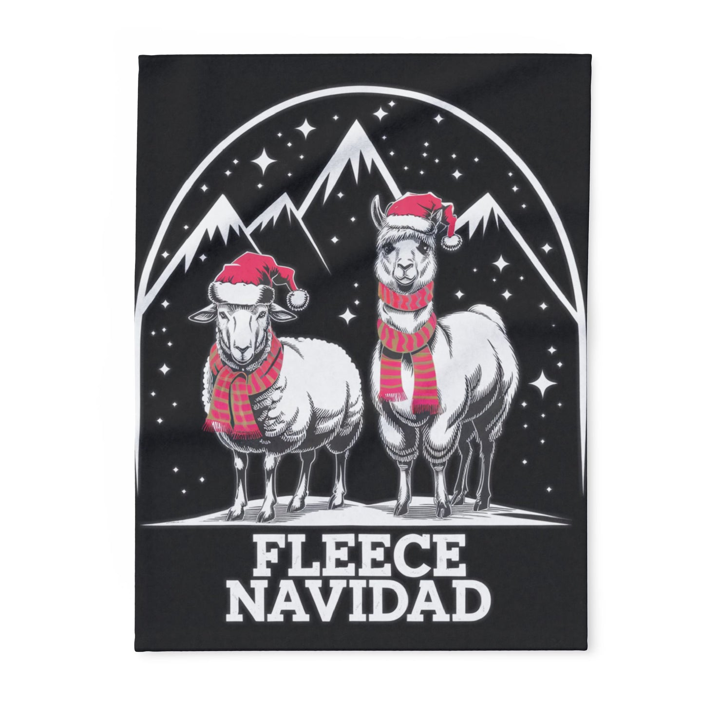 Christmas Arctic Fleece Blanket, Holiday Winter Decor, Fleece Navidad Throw,