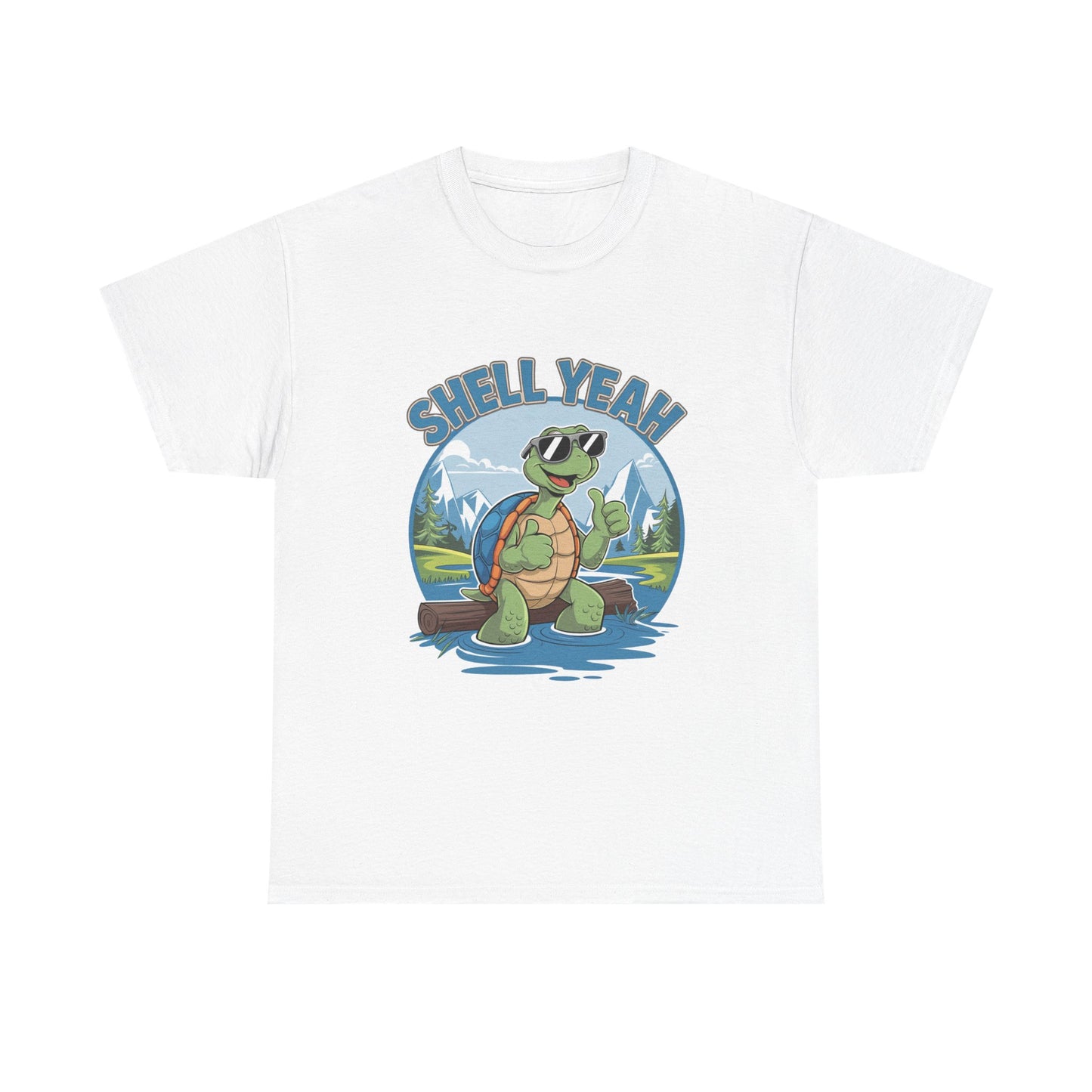 SHELL YEAH Turtle T-Shirt | Funny Cute Turtle Nature Graphic Tee | Handmade Animal Lover Gift | Eco Outdoor Adventure Shirt