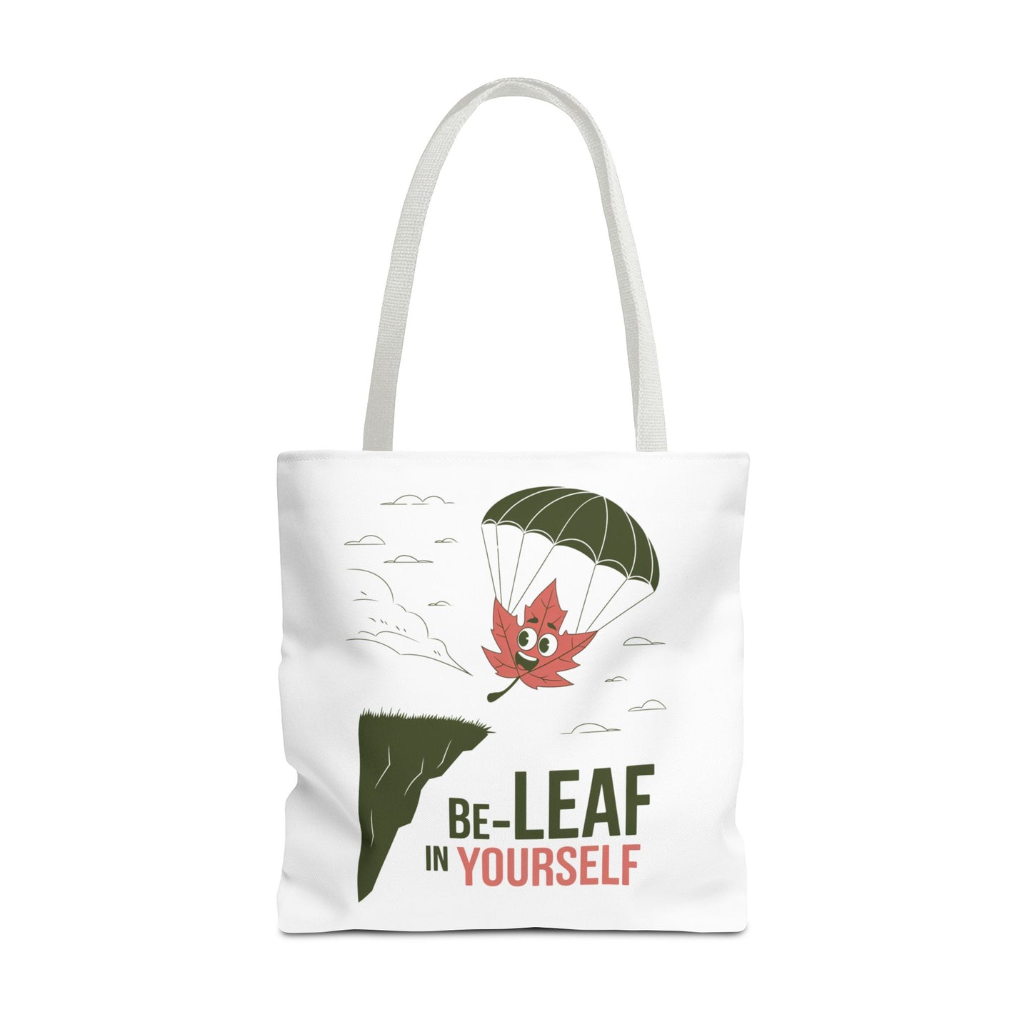 Tote Bag - Be-Leaf In Yourself Pun Design