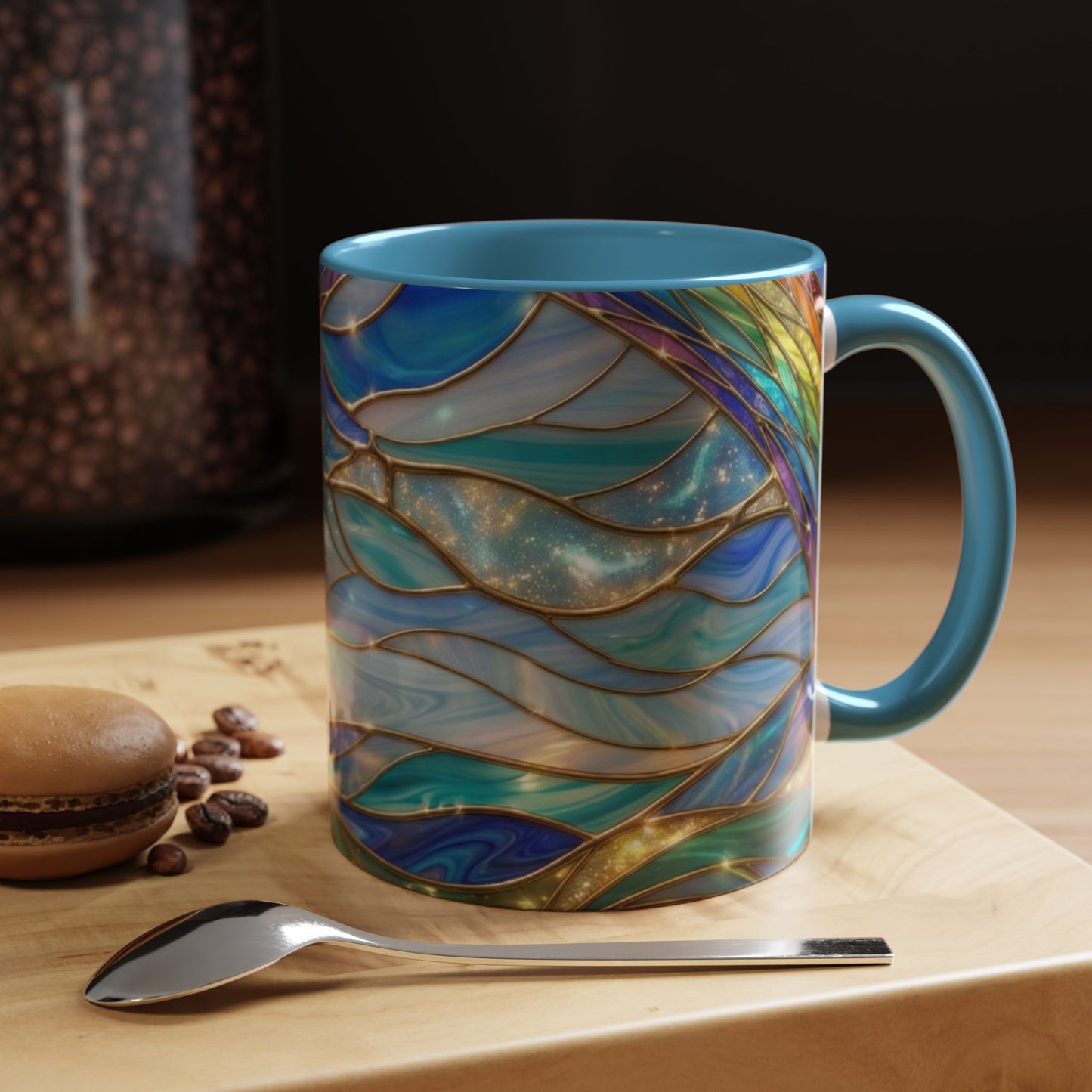 Stained Glass Rainbow Mug, Pot Of Gold Coffee Cup, St Patricks Day Gift, Magical Fantasy Tea Cup, Lucky Irish Leprechaun, Colorful Art