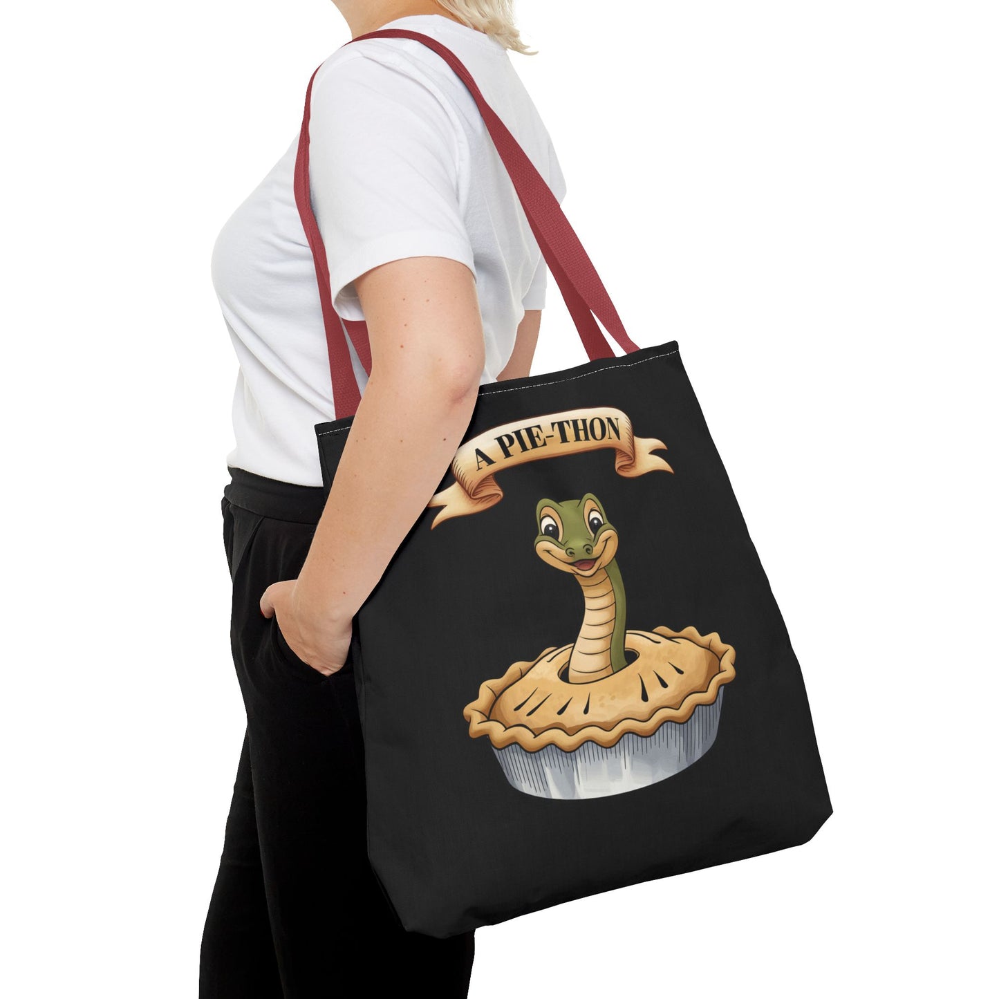 Funny Tote Bag with Snake Joke - Pie-Thon