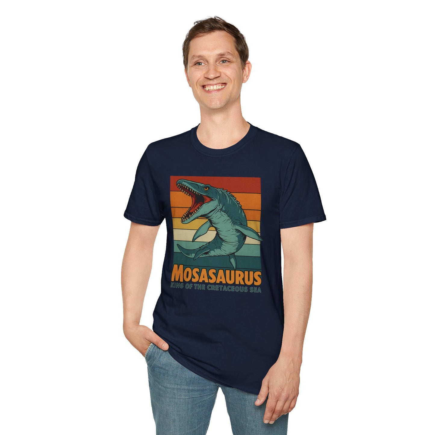 Retro Mosasaurus T-Shirt - Cretaceous Sea Monster Graphic Tee, Dinosaur Lover Gift, Paleontology Birthday, Soft Unisex Jurassic Cotton