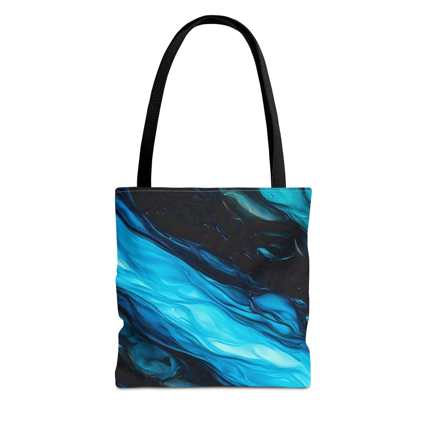 Blue Abstract Swirl Tote Bag – Fluid Art Style Reusable Shopping Bag, Modern Artistic Everyday Carry, Eco-Friendly Gift for Art Lovers