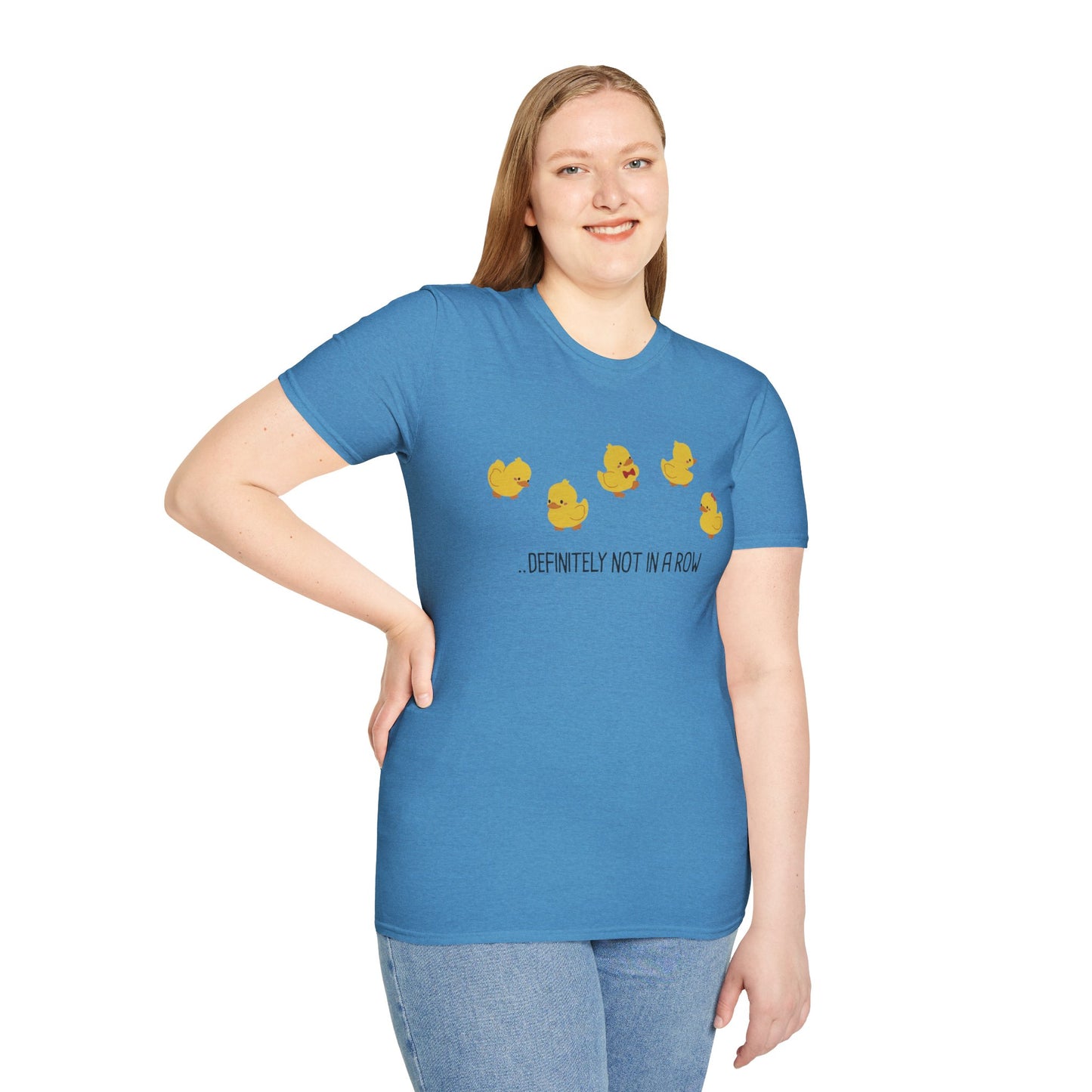 Funny “Definitely Not in a Row” Ducks Shirt, Cute Humor T-Shirt, Relatable Tee for Women & Men, Great Gift for Moms, Teachers, or Friends