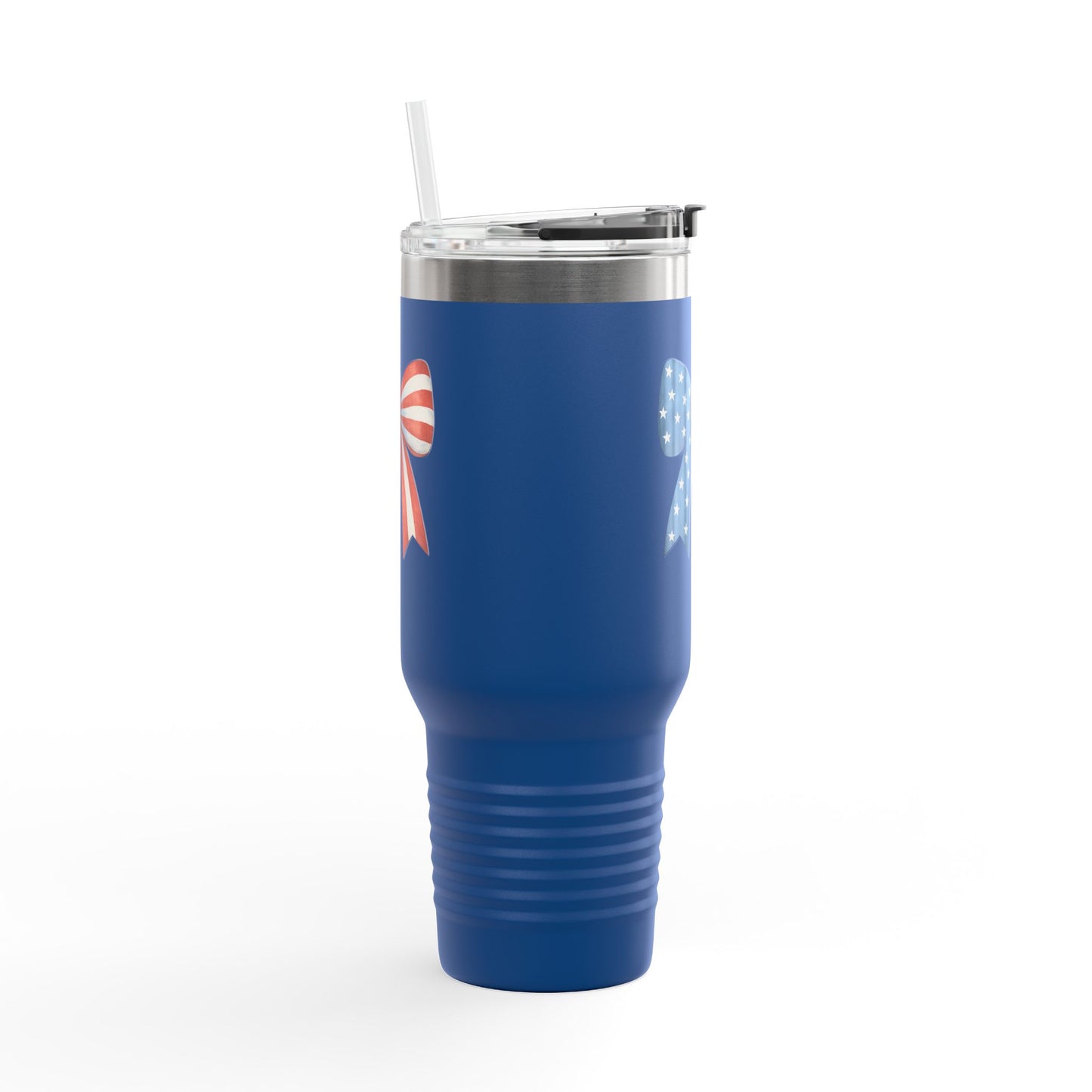 Patriotic Bow Travel Mug | 4th of July Tumbler with Straw | USA Flag Coffee Tumbler | Stars Stripes Mug | Independence Day Gift | USA Drinkware