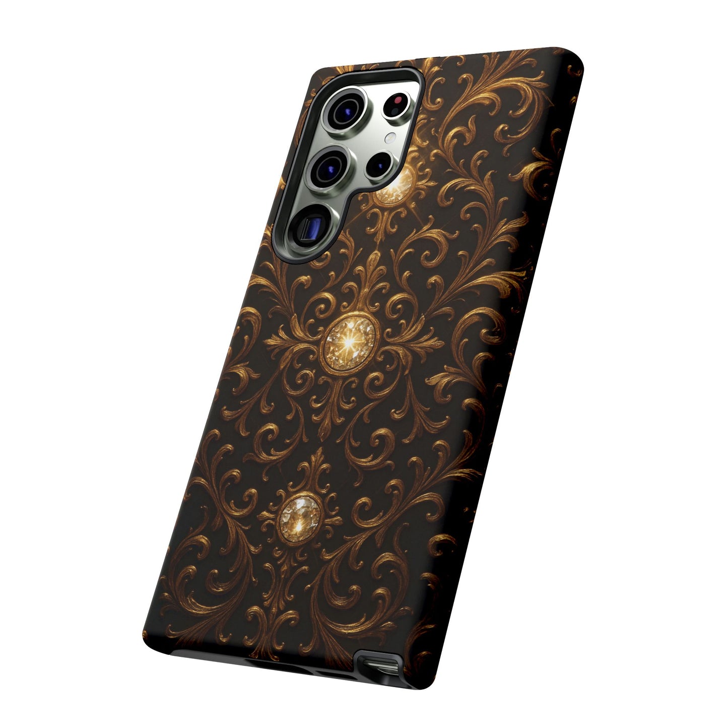 Luxury Baroque Samsung Case – Elegant Gold Ornate Floral Phone Cover for Galaxy