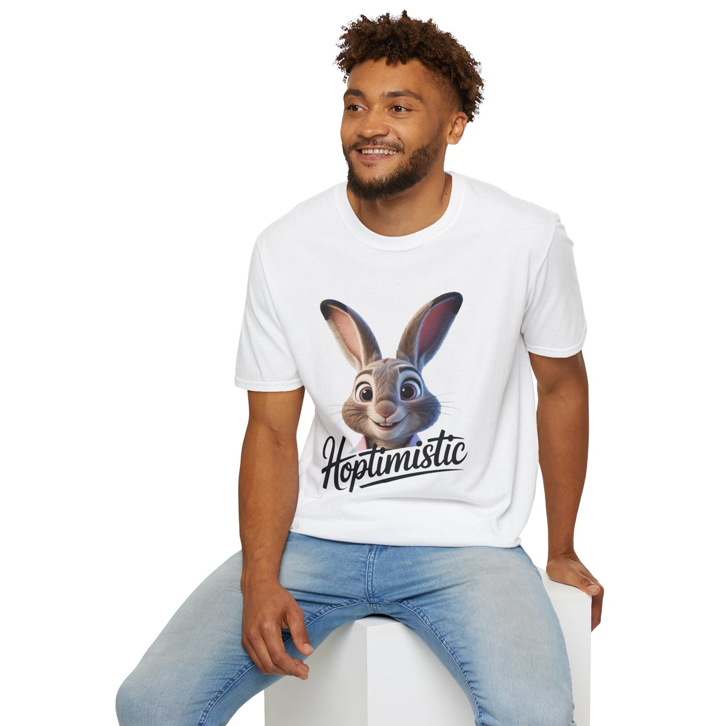 Hoptimistic Bunny T-Shirt, Cute Rabbit Pun Shirt, Positive Quote Tee, Animal Lover Gift, Funny Motivational Top, Easter Or Everyday Wear