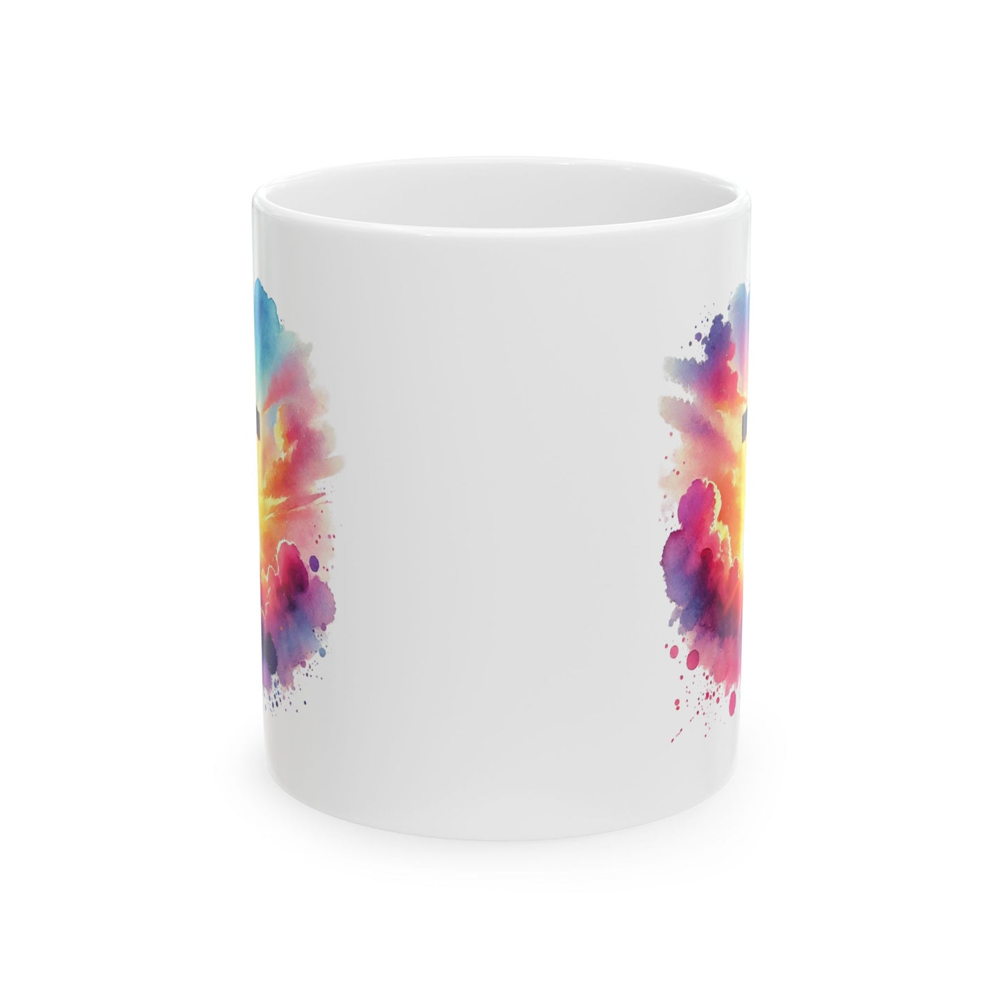 Christian Cross Sunrise Mug – Inspirational Faith Coffee Cup with Colorful Sky & Clouds, Religious Gift, Dishwasher Safe Prayer Mug