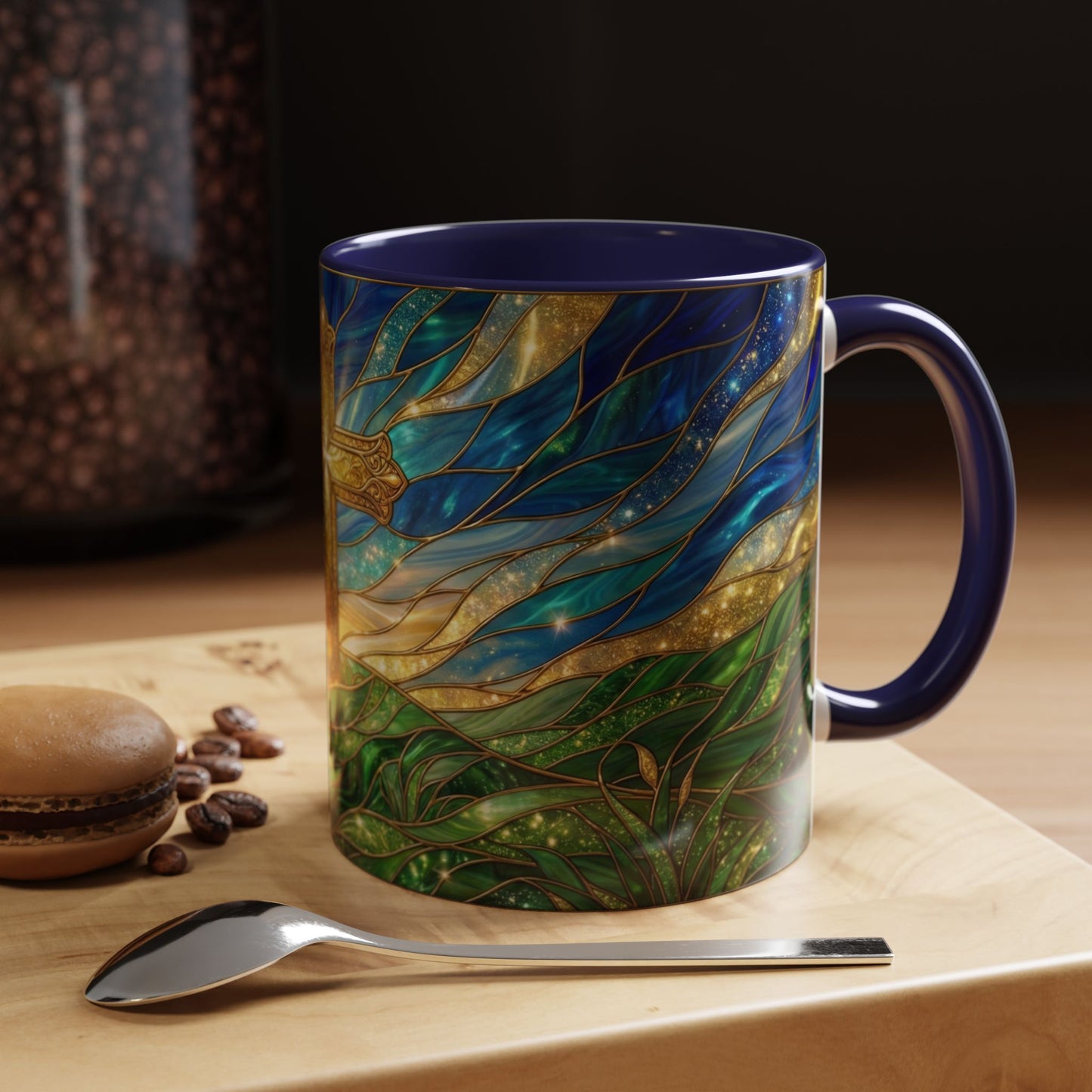 Christian Cross Mug, Stained Glass Cross Coffee Mug, Religious Gift For Christian, Faith Based Mug, Inspirational Bible Mug