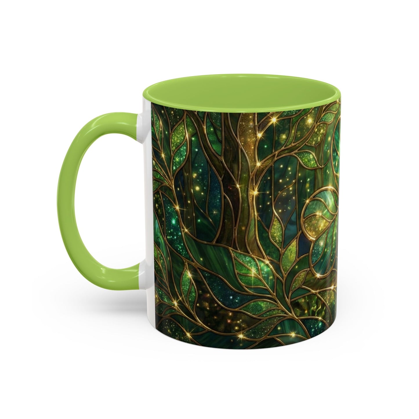 Stained Glass Shamrock Mug, Celtic Irish Coffee Cup, Green Stained Glass Mug, Shamrock Art Mug, St Patrick’s Day Gift