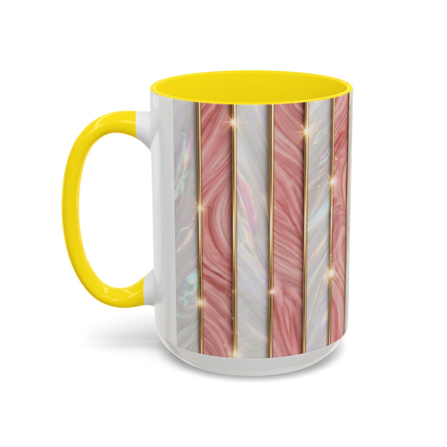 Pink Marble Coffee Mug, Gold Stripe Faux Agate Cup, Glam Desk Accessory, Elegant Tea Mug, Luxury Gift for Her, Chic Office Desk Decor