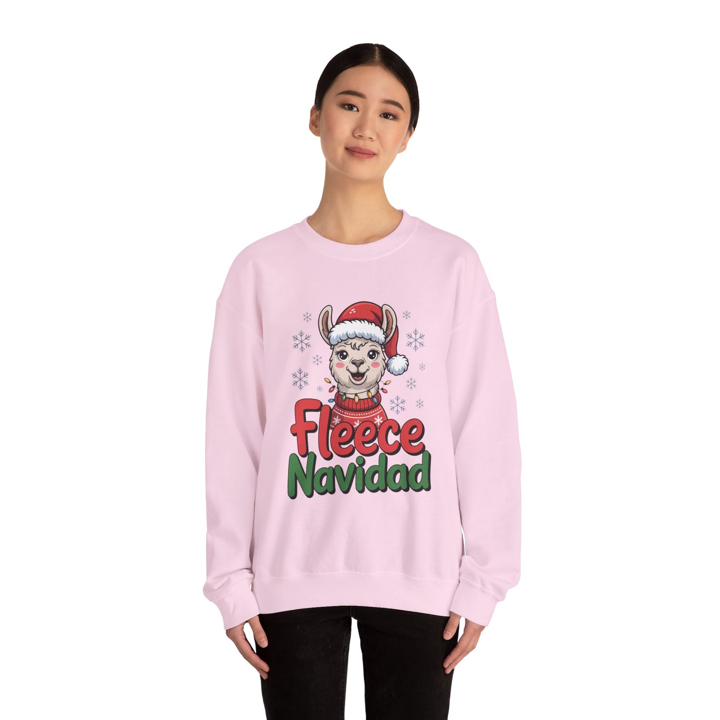 Fleece Navidad Christmas Sweatshirt, Funny Llama Holiday Sweater, Cozy Unisex Crewneck, Cute Christmas Pun Gift For Friends And Family