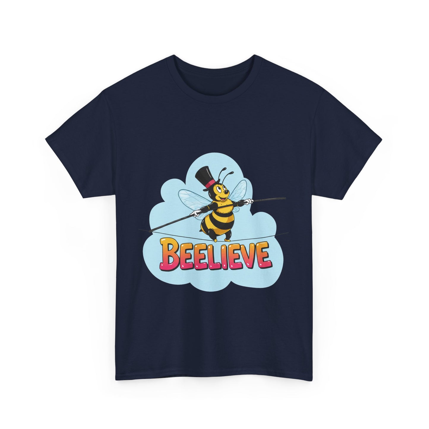 “Beelieve” Bee Pun T‑Shirt | Cute Bee Graphic Tee | Inspirational Pun Shirt | Funny Nature Lover Gift | Bee Belief Positive Vibes Tee