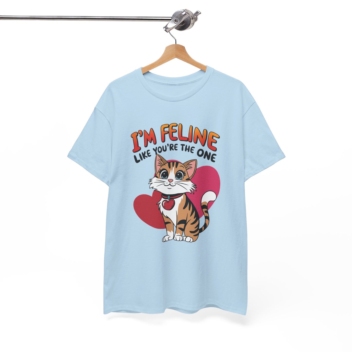 I’m Feline Like You’re The One Shirt, Cute Cat Valentine Tee, Funny Cat Love Graphic TShirt, Romantic Gift For Her Him, Cat Pun Shirt