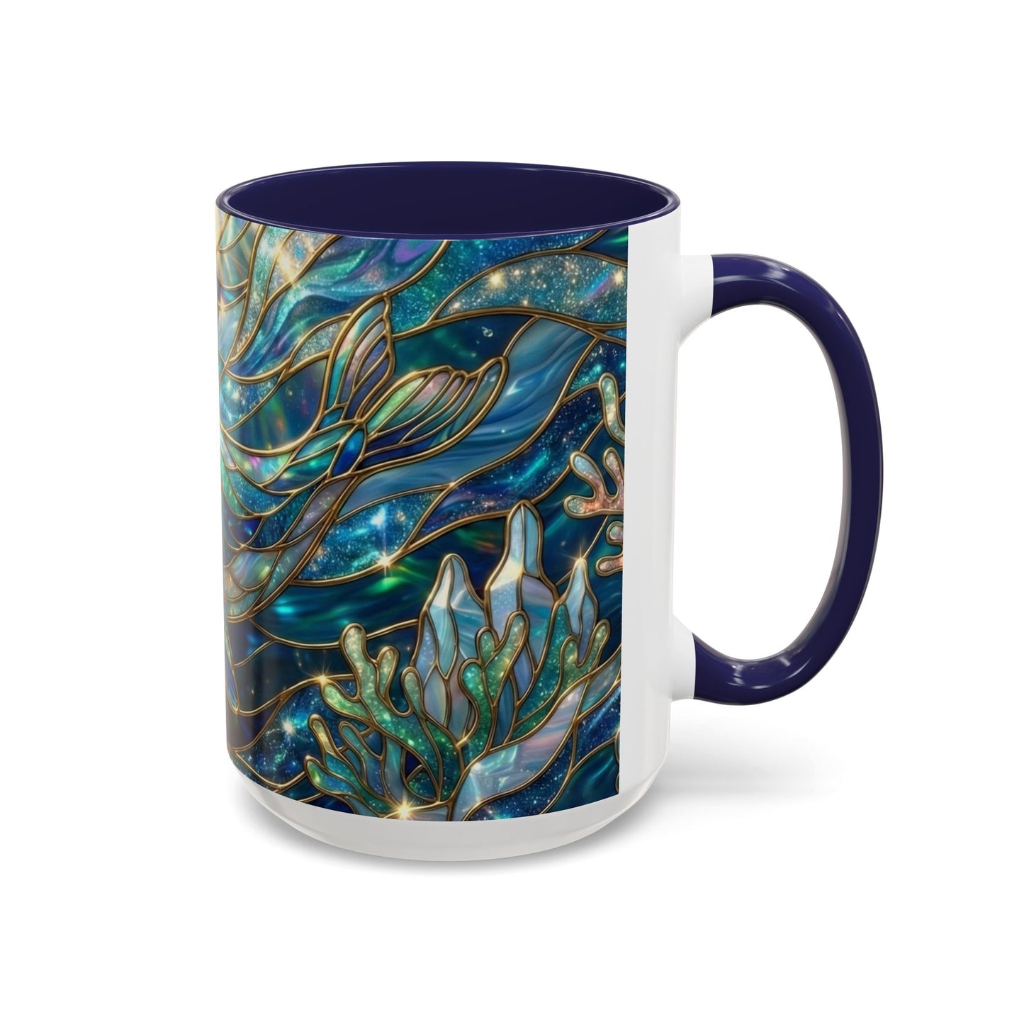 Seal Coffee Mug, Stained Glass Seal Mug, Cute Ocean Animal Art Mug, Marine Life Gift, Unique Ceramic Coffee Cup, 11oz 15oz Wildlife Mug