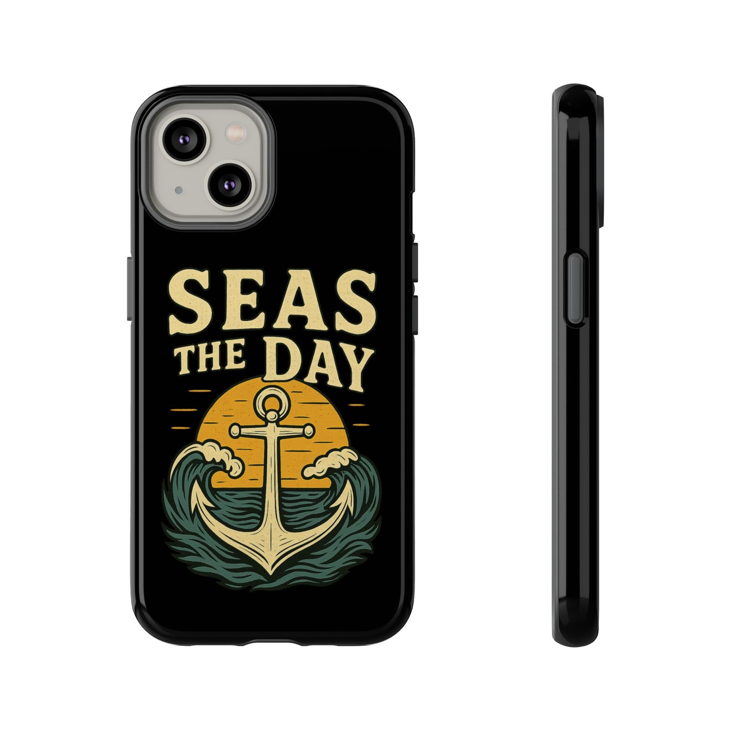 Seas the Day iPhone Case – Nautical Anchor Phone Cover – Ocean Pun Gift – Beach Lover iPhone Accessory – Summer Adventure Phone Case