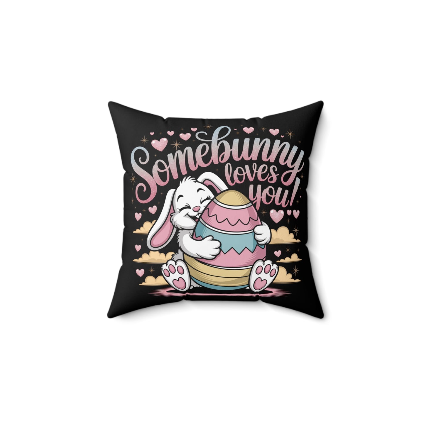Easter Bunny Square Pillow Easter Decor Easter Pillow
